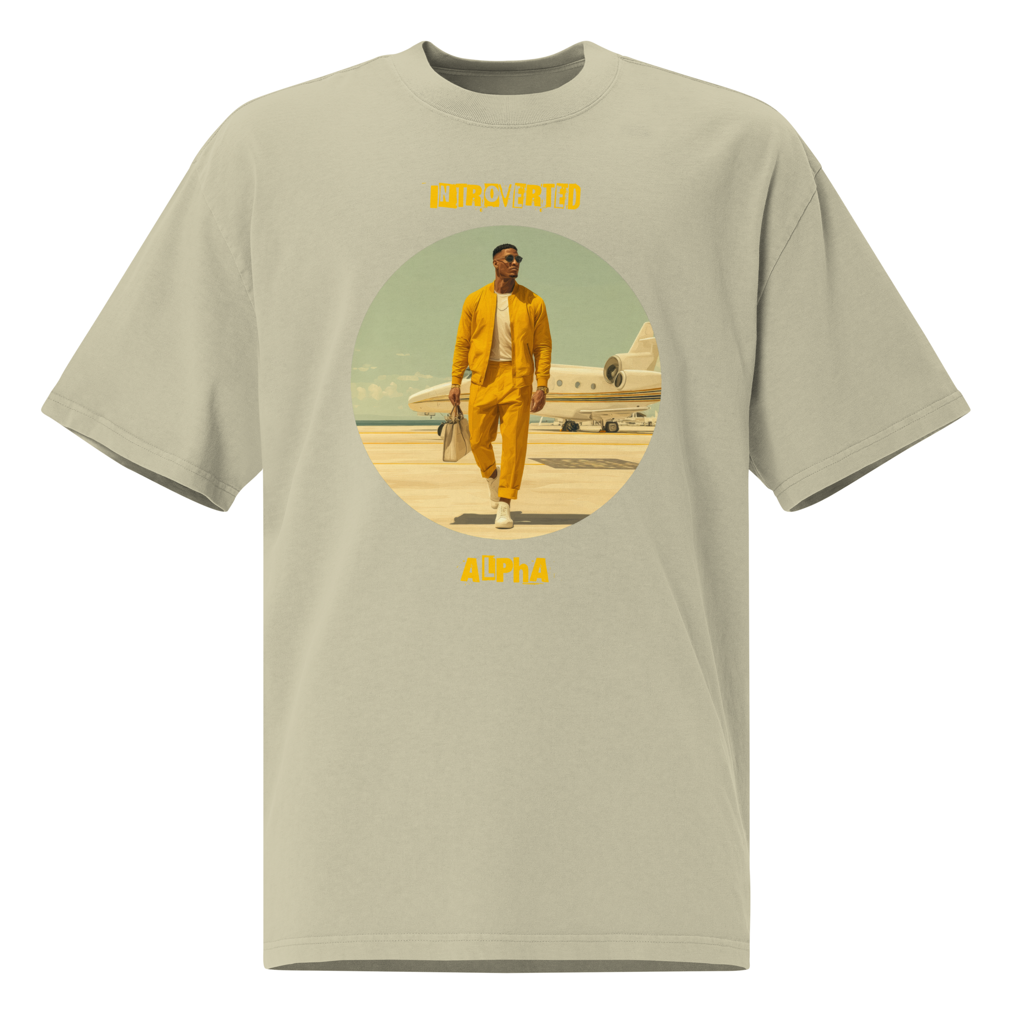 IntrovertedAlpha™ Oversized Faded T-Shirt in Faded Eucalyptus for men, washed green oversized T-shirt with premium casual style