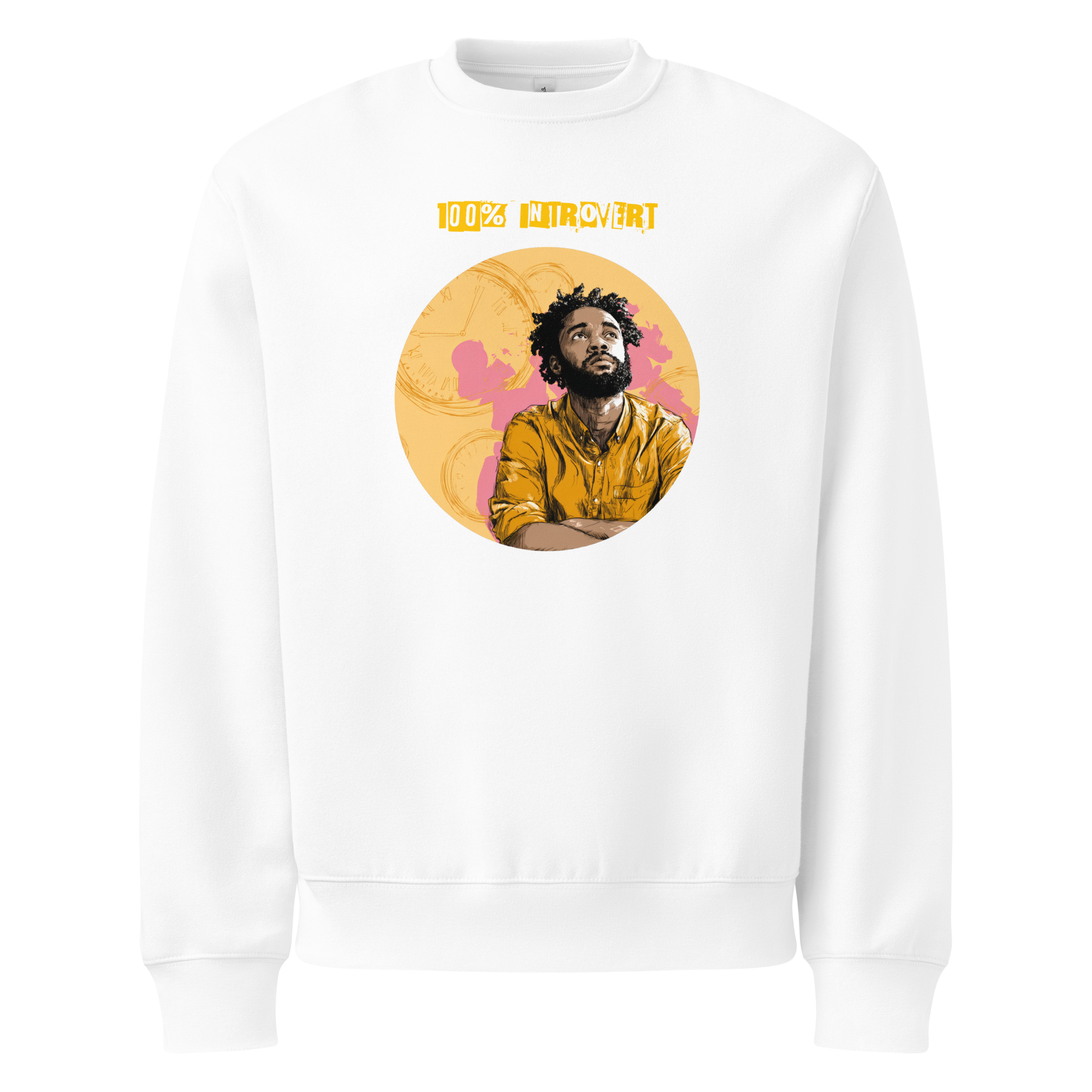 Xantho Philos™ Oversized Sweatshirt in White for men, clean minimalist sweatshirt with a premium heavyweight finish