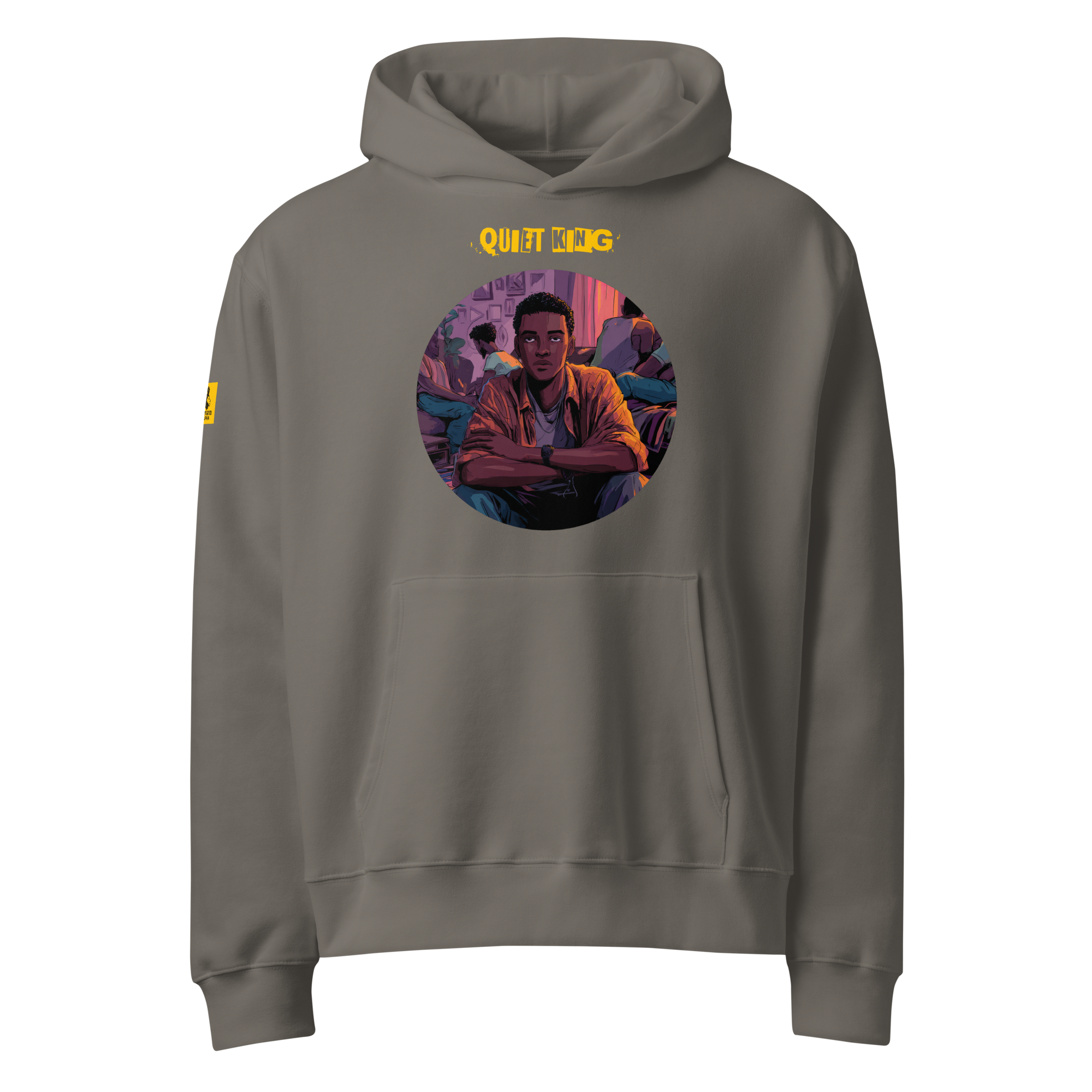 IntrovertedAlpha™ Oversized Hoodie in Asphalt for men, clean minimalist hoodie with premium heavyweight comfort