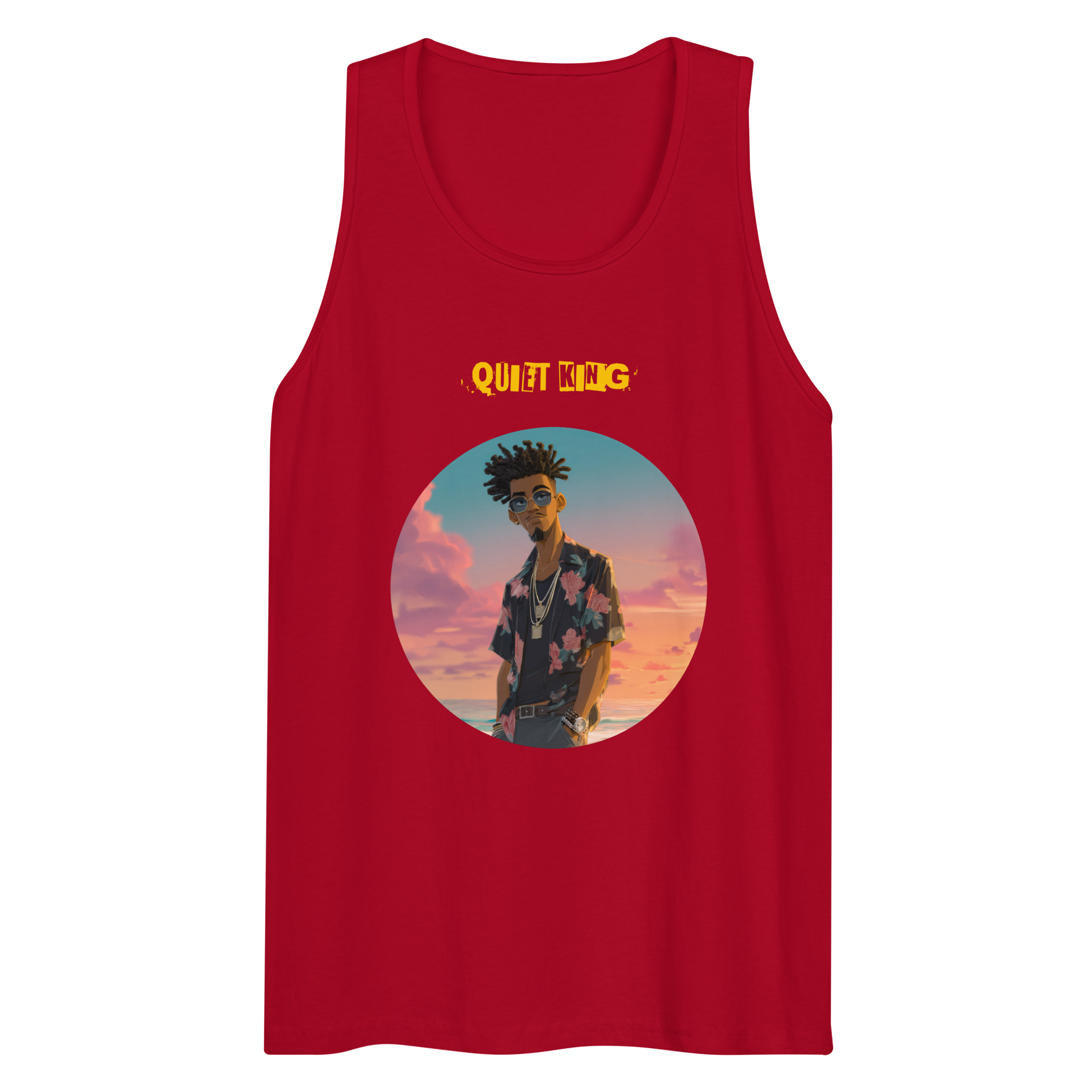 IntrovertedAlpha™ Tank Top in Red for men, bold premium tank top with lightweight streetwear style