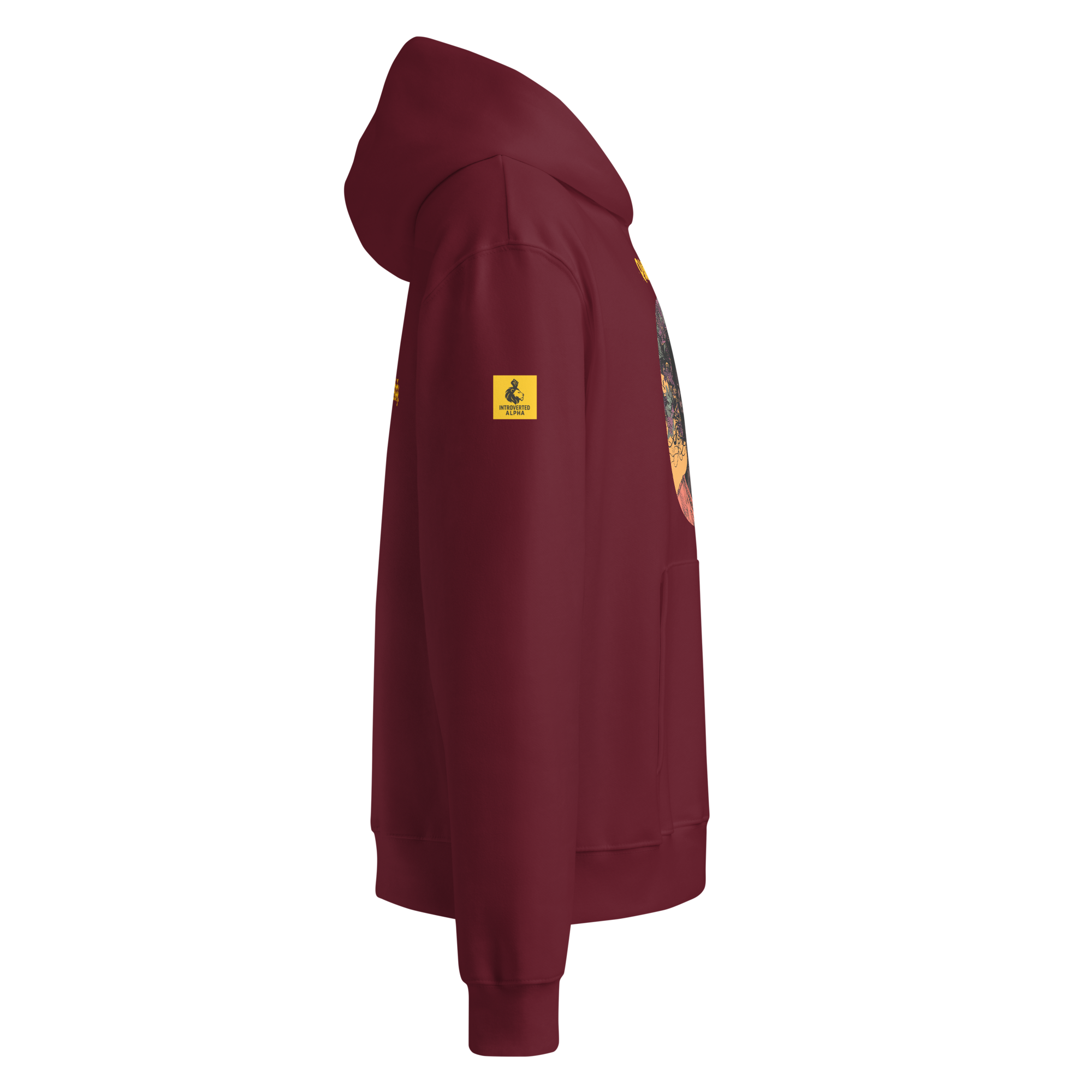 IntrovertedAlpha™ Oversized Hoodie in Maroon for men, premium oversized hoodie with heavyweight comfort