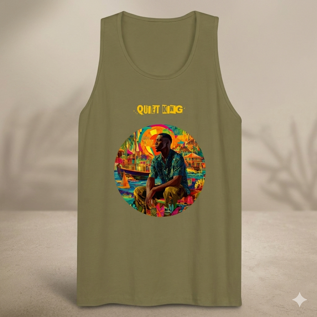 IntrovertedAlpha™ Tank Top in Military Green for men, athletic streetwear tank with a grounded utilitarian tone