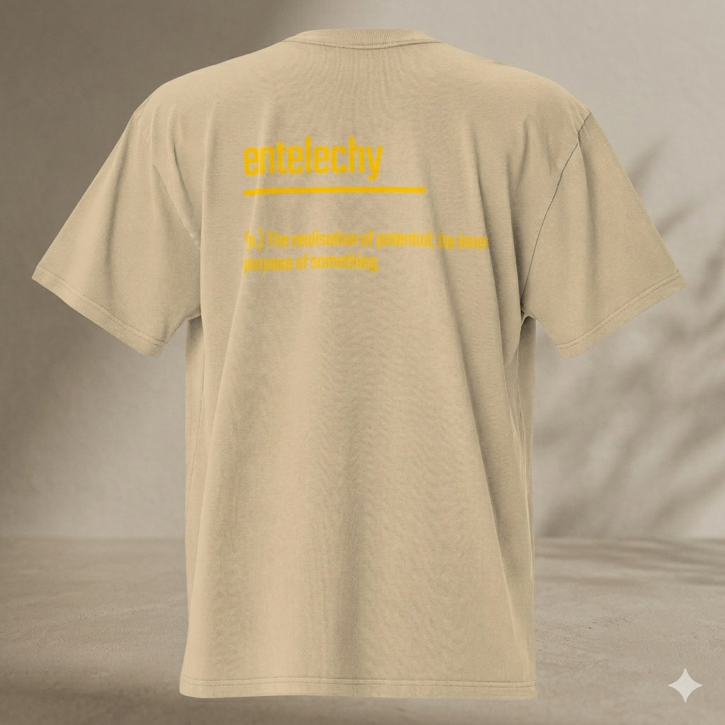 Xantho Philos™ Oversized Faded T-Shirt in Faded Khaki for men, neutral oversized T-shirt with casual streetwear style