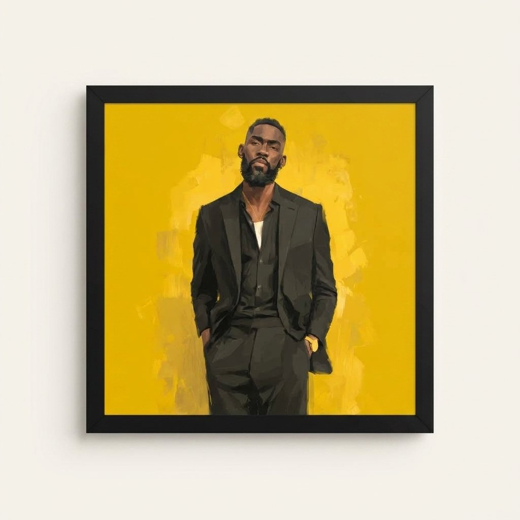 Composed Authority — Premium Luster Framed Wall Art