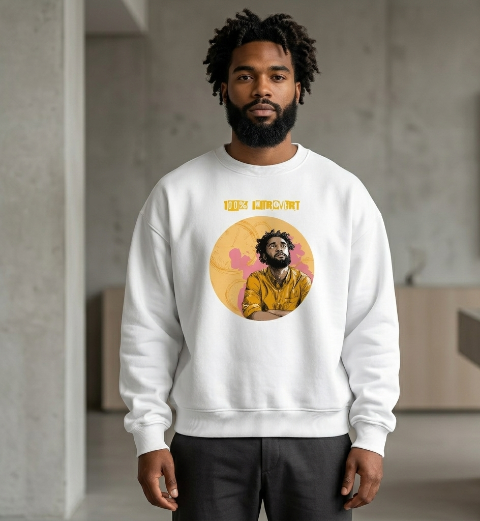 Xantho Philos™ Oversized Sweatshirt in White for men, clean minimalist sweatshirt with a premium heavyweight finish