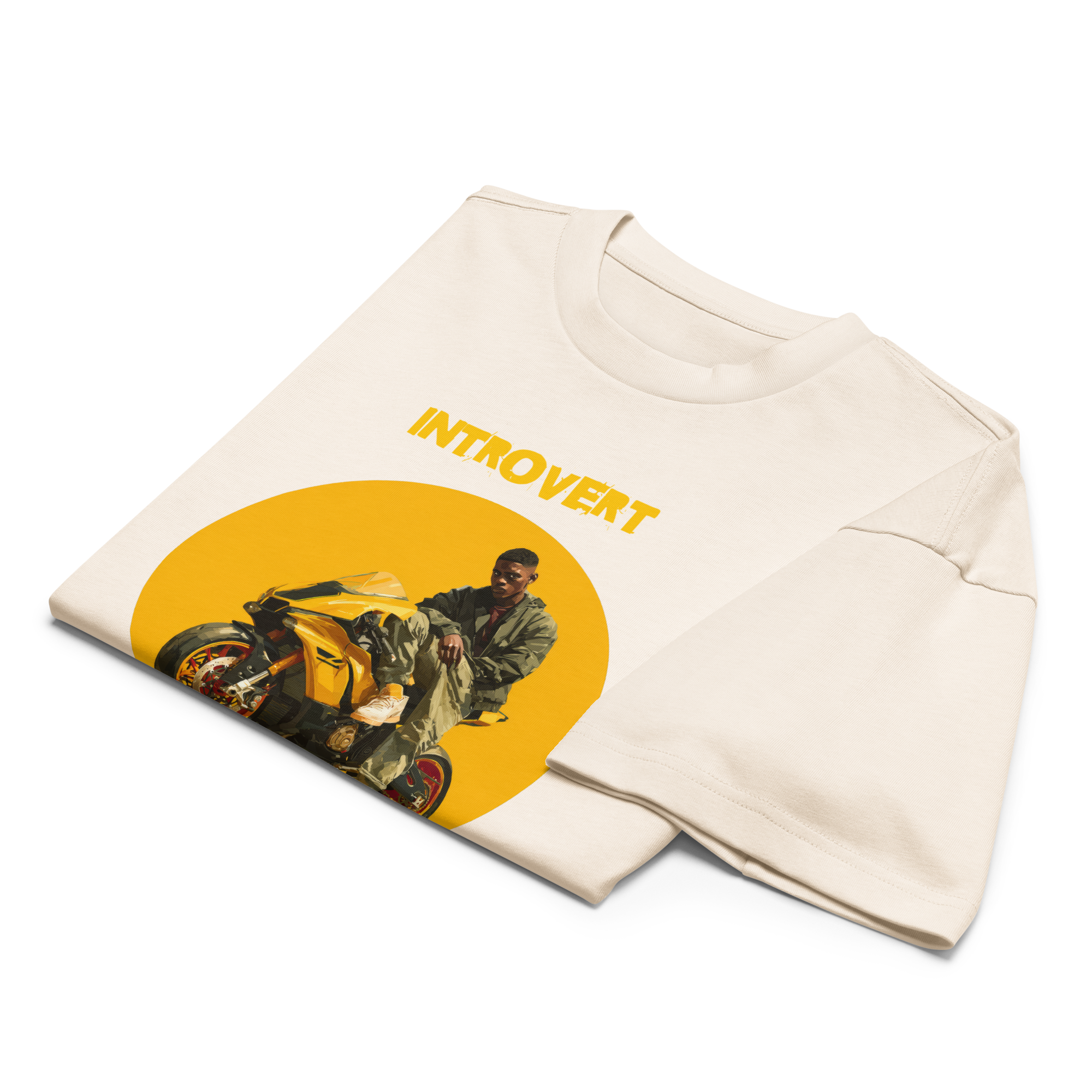 Xantho Philos™ Box Tee in Vintage White for men, soft-toned box tee with a minimalist oversized fit