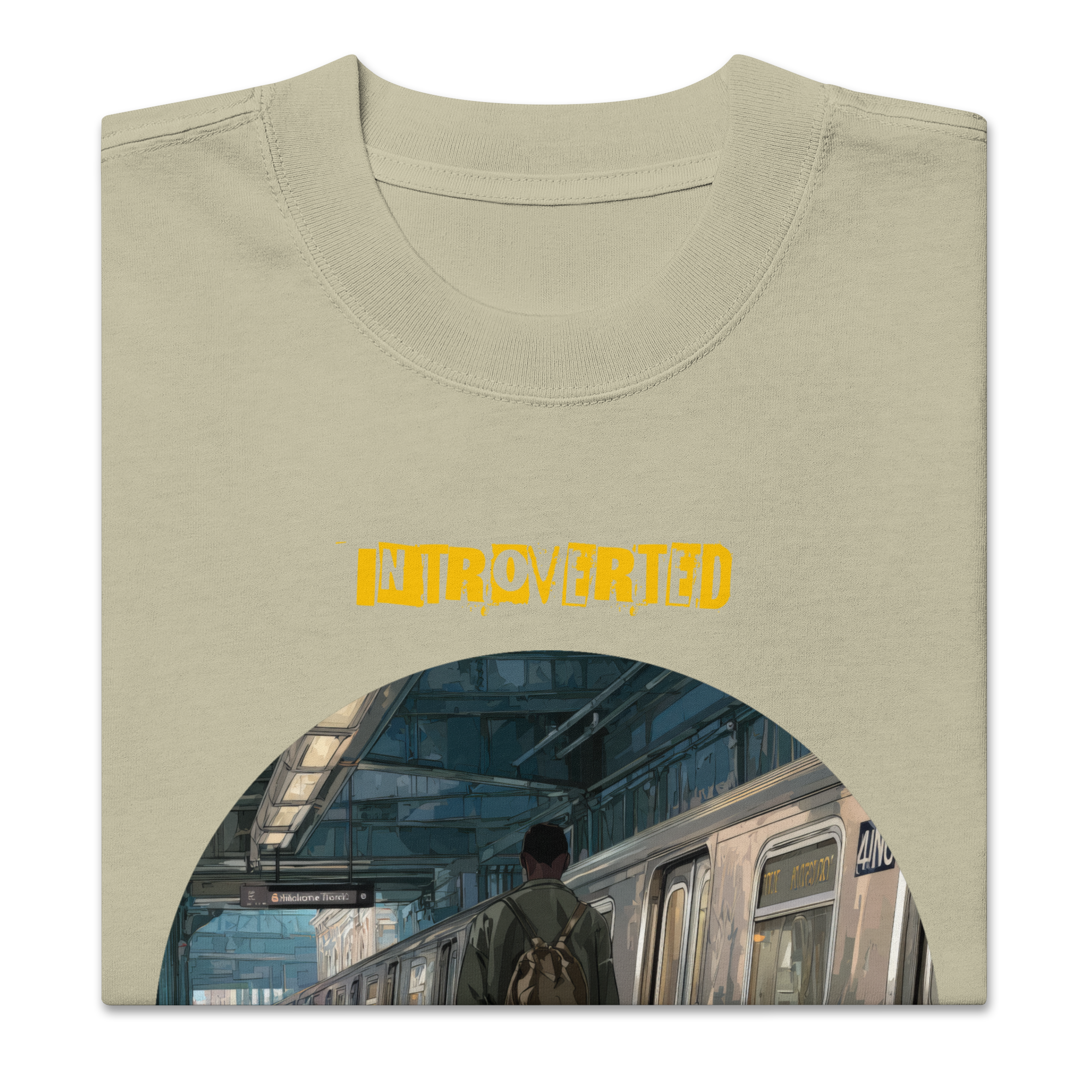 IntrovertedAlpha™ Oversized Faded T-Shirt in Faded Eucalyptus for men, washed green oversized T-shirt with premium casual style