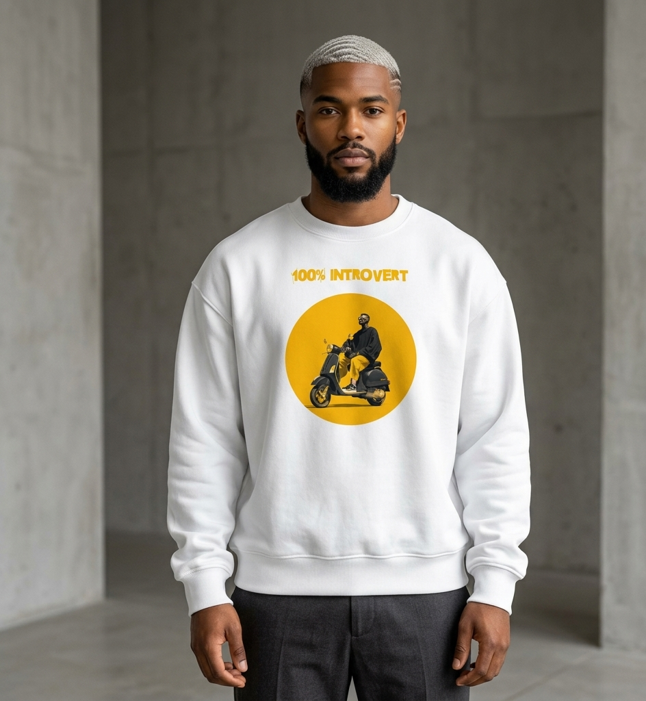 Xantho Philos™ Oversized Sweatshirt in White for men, clean minimalist sweatshirt with a premium heavyweight finish