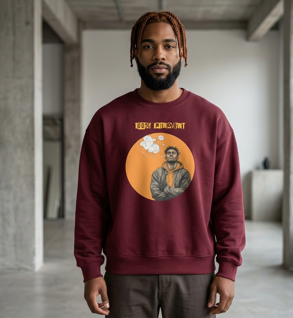 Xantho Philos™ Oversized Sweatshirt in Maroon for men, rich-toned oversized sweatshirt with heavyweight comfort