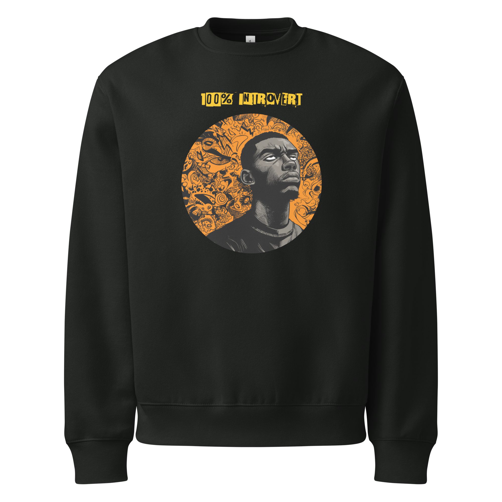 Xantho Philos™ Oversized Sweatshirt in Vintage Black for men, washed heavyweight sweatshirt with a relaxed oversized fit