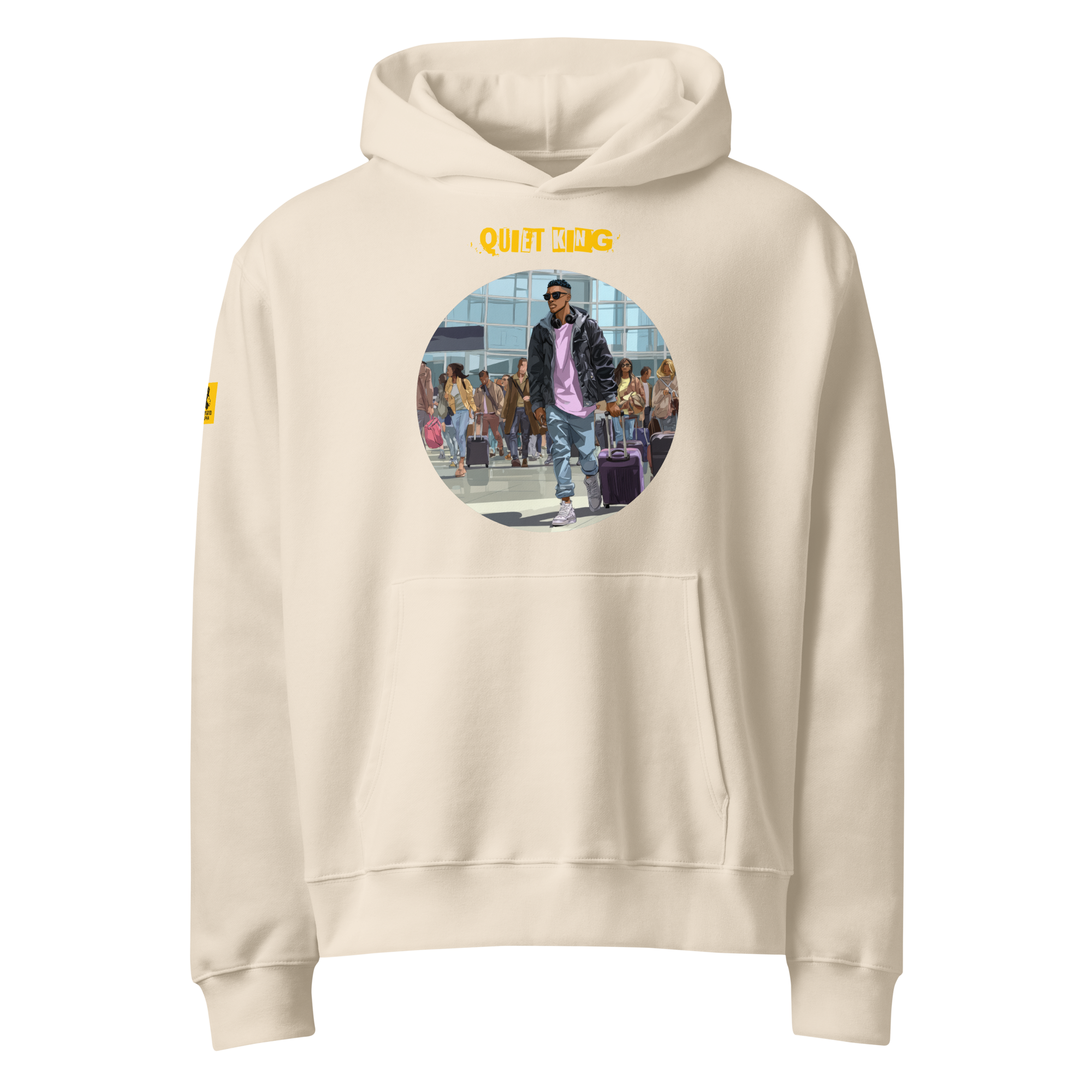 IntrovertedAlpha™ Oversized Hoodie in Dust for men, soft neutral heavyweight hoodie with a relaxed fit