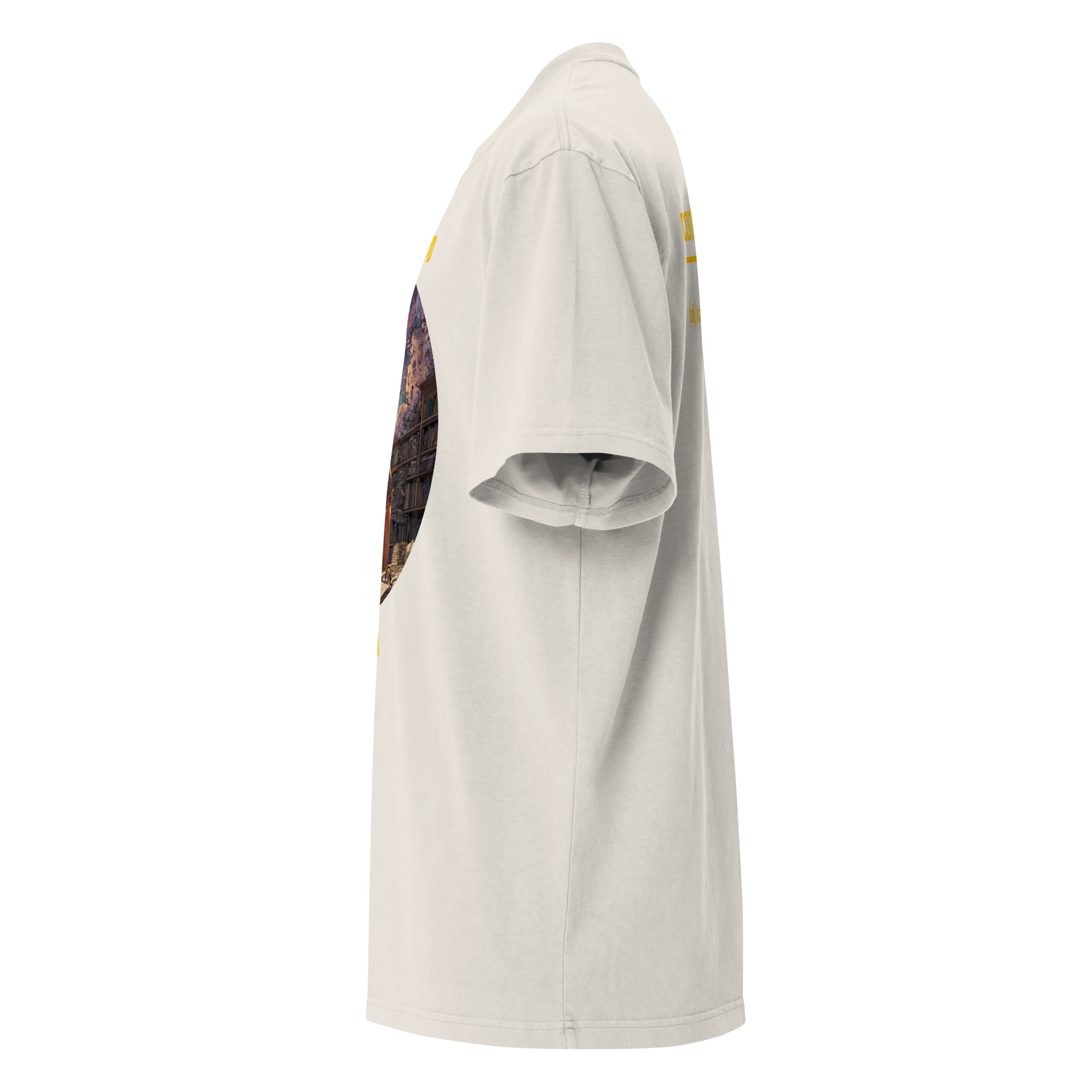 IntrovertedAlpha™ Oversized Faded T-Shirt in Faded Bone for men, soft neutral oversized T-shirt with a minimalist streetwear feel