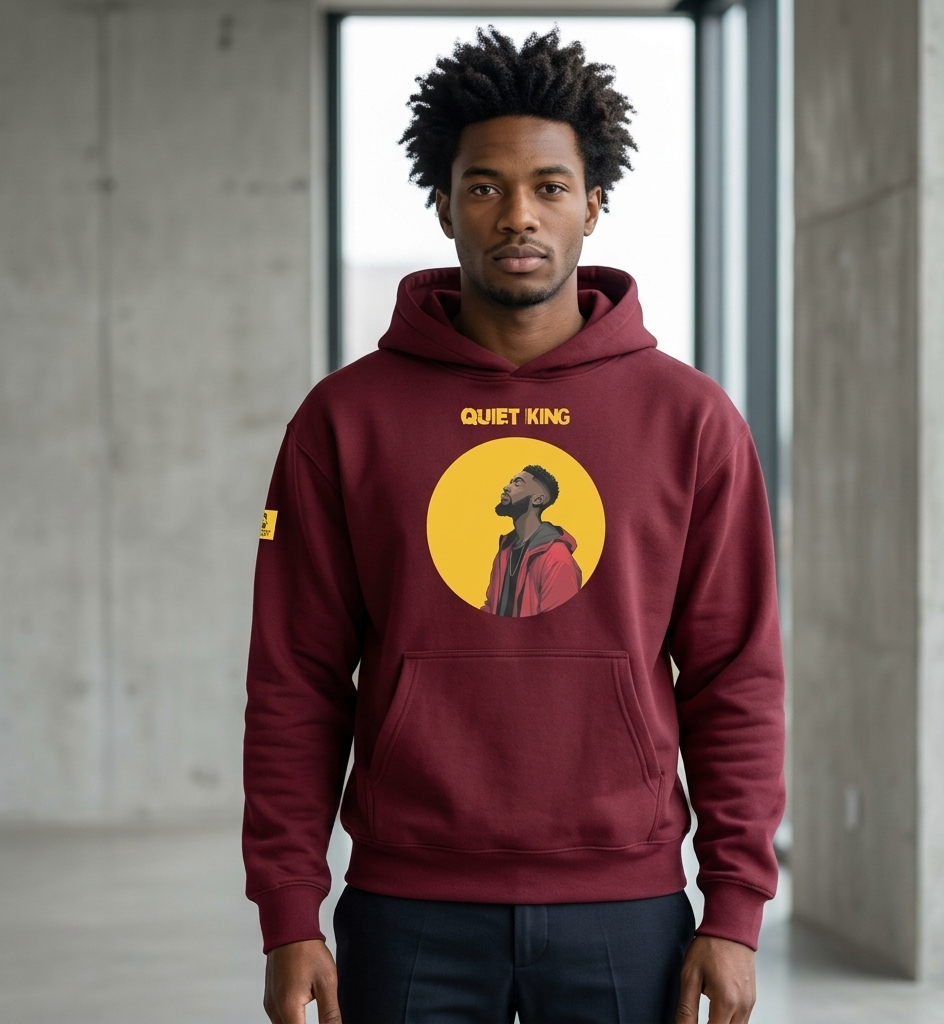 IntrovertedAlpha™ Oversized Hoodie in Maroon for men, premium oversized hoodie with heavyweight comfort