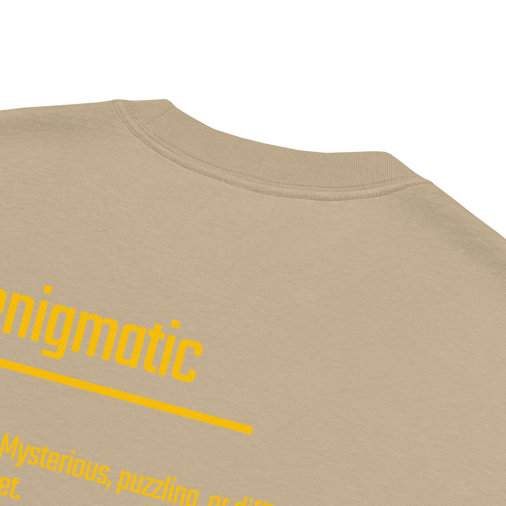 IntrovertedAlpha™ Oversized Faded T-Shirt in Faded Khaki for men, neutral oversized T-shirt with casual streetwear style