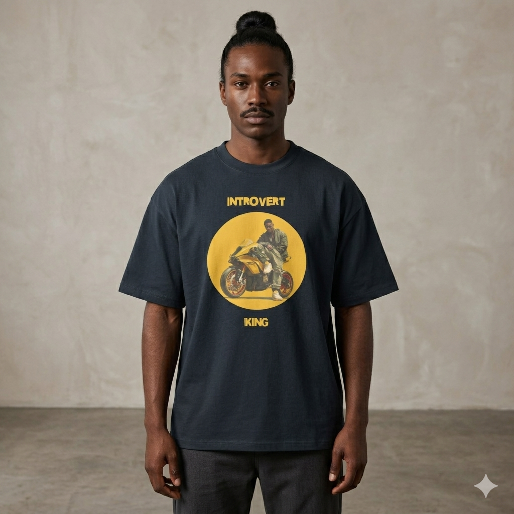 Xantho Philos™ Box Tee in Navy Blazer for men, structured oversized T-shirt with premium streetwear style