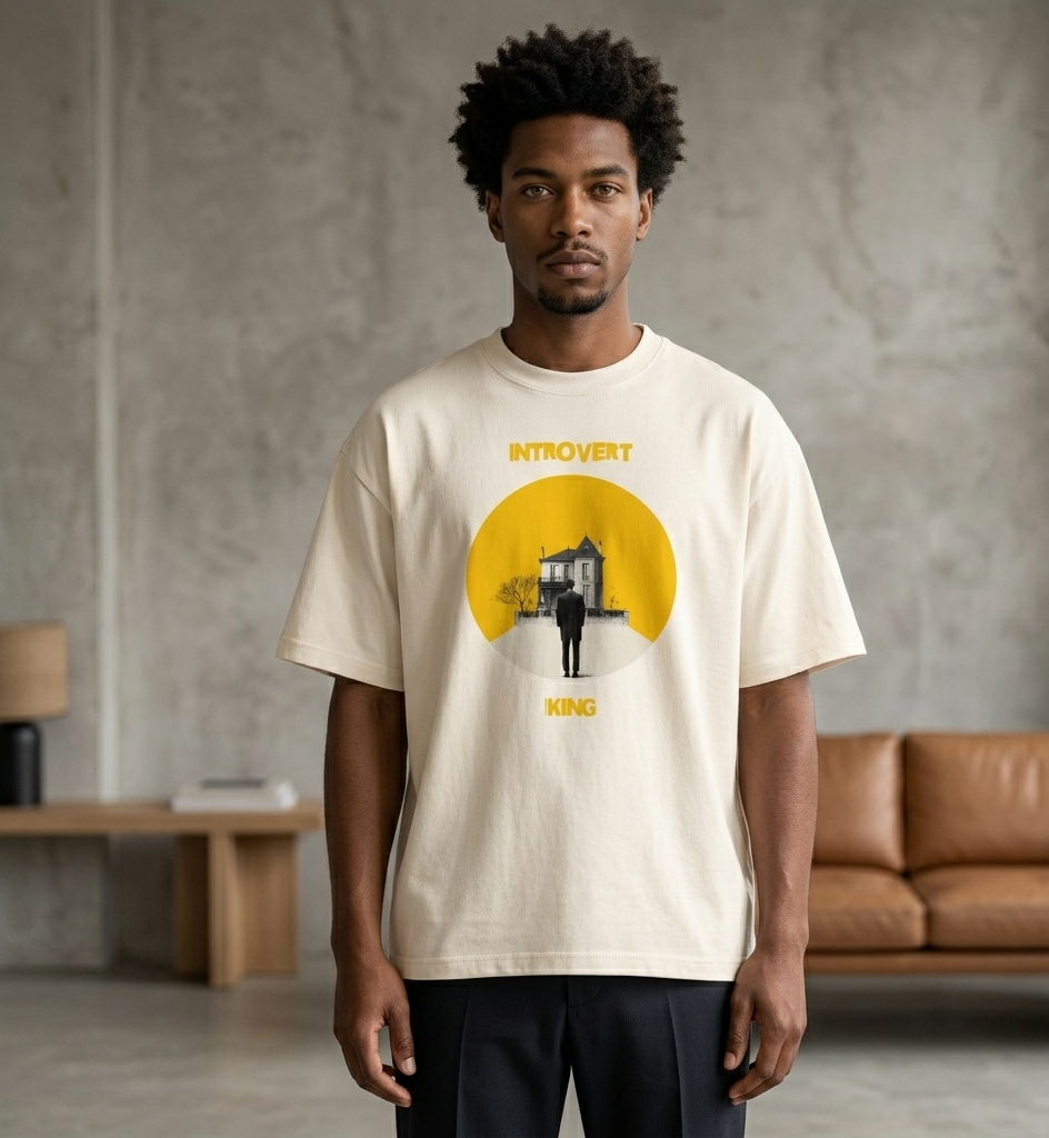 Xantho Philos™ Box Tee in Vintage White for men, soft-toned box tee with a minimalist oversized fit