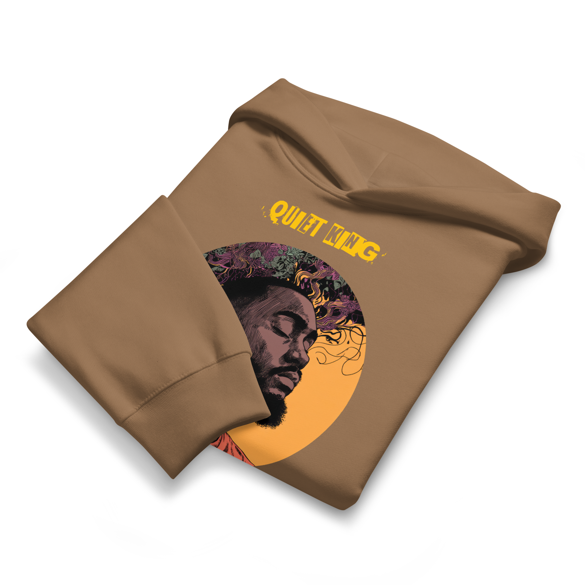 IntrovertedAlpha™ Oversized Hoodie in Vintage Brown for men, premium oversized streetwear with a warm neutral tone