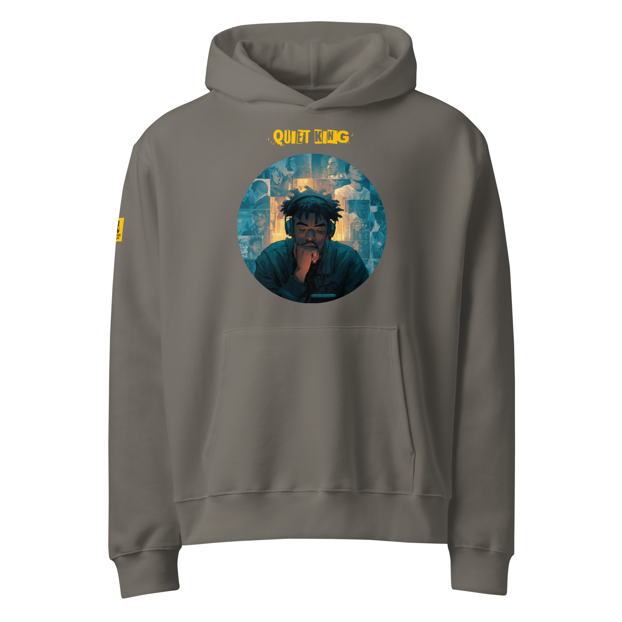 IntrovertedAlpha™ Oversized Hoodie in Asphalt for men, clean minimalist hoodie with premium heavyweight comfort