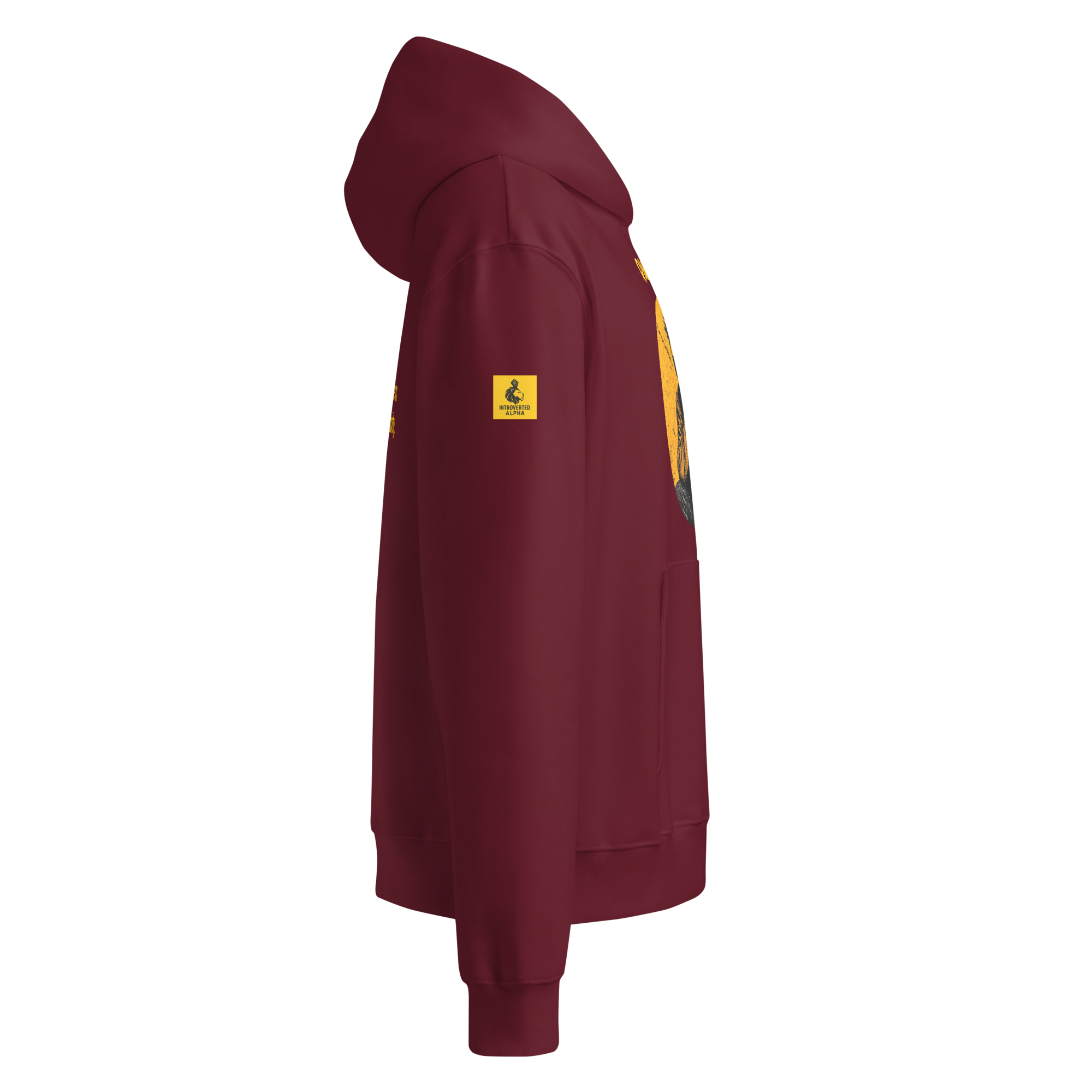IntrovertedAlpha™ Oversized Hoodie in Maroon for men, premium oversized hoodie with heavyweight comfort