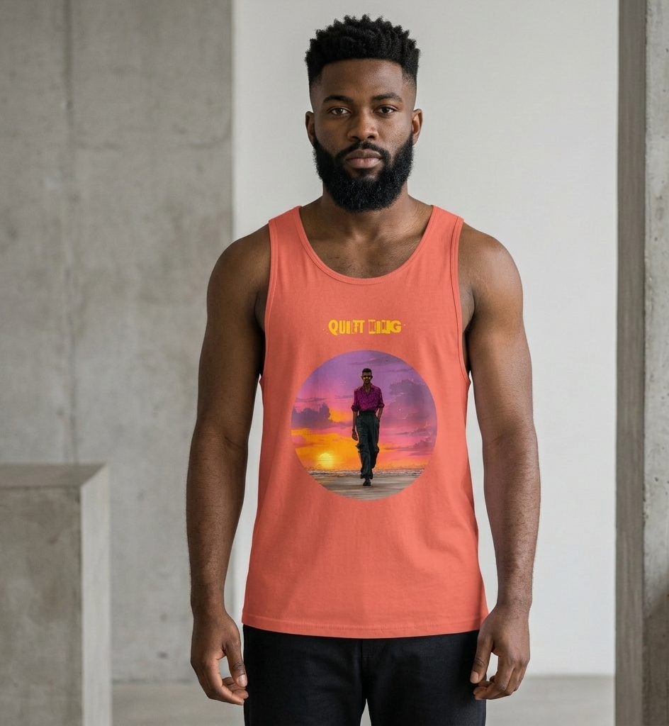 IntrovertedAlpha™ Tank Top in Coral for men, lightweight summer tank top with a vibrant casual tone