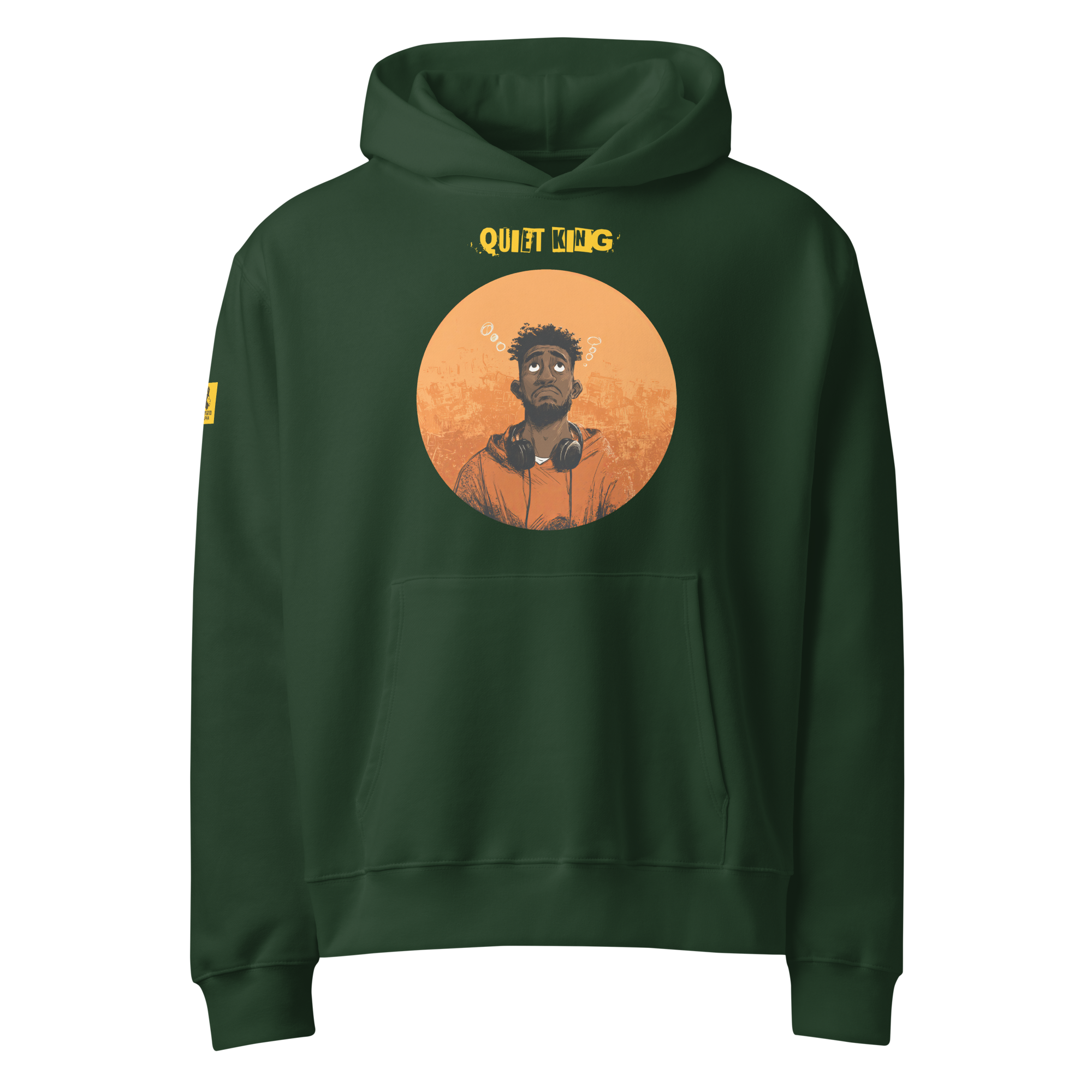 Xantho Philos™ Oversized Hoodie in Forest for men, elevated everyday streetwear with a relaxed oversized fit