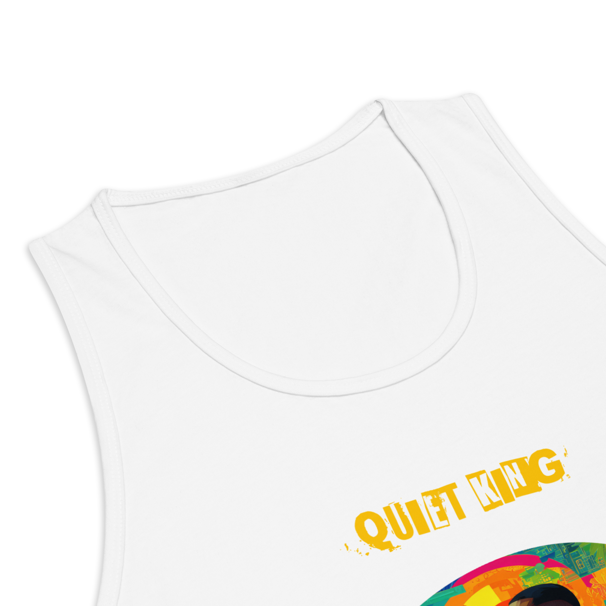 IntrovertedAlpha™ Tank Top in White for men, crisp minimalist tank top with a breathable everyday fit