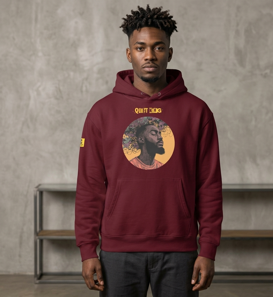 IntrovertedAlpha™ Oversized Hoodie in Maroon for men, premium oversized hoodie with heavyweight comfort