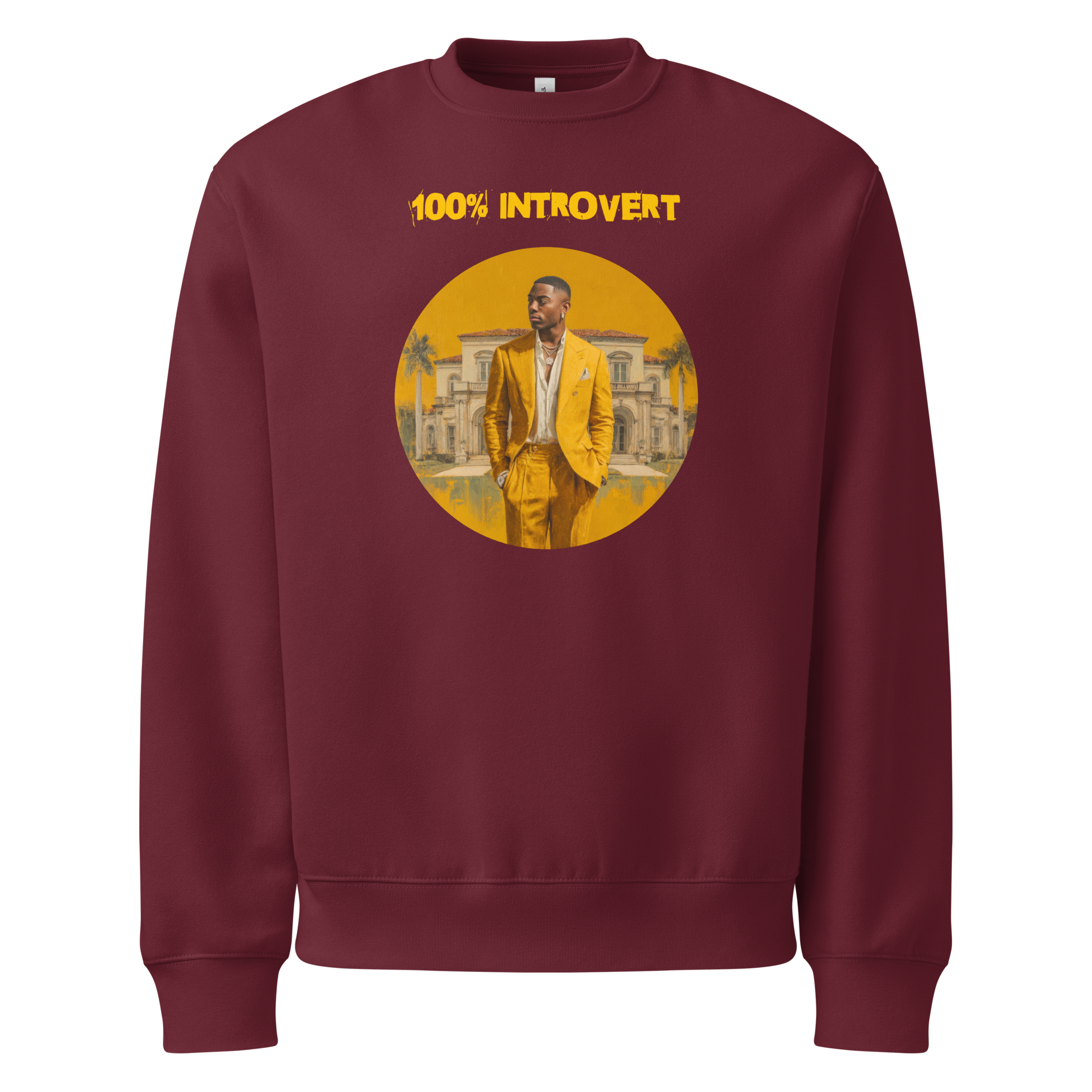 Xantho Philos™ Oversized Sweatshirt in Maroon for men, rich-toned oversized sweatshirt with heavyweight comfort