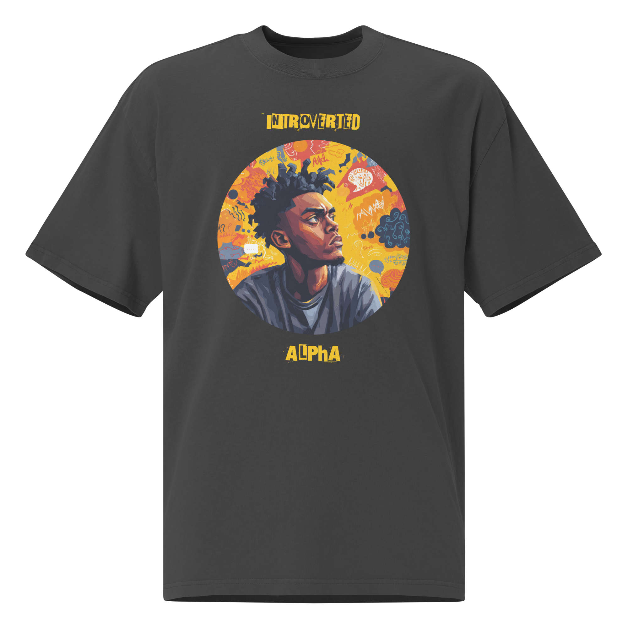 Xantho Philos™ Oversized Faded T-Shirt in Faded Black for men, vintage-wash streetwear with a relaxed oversized fit