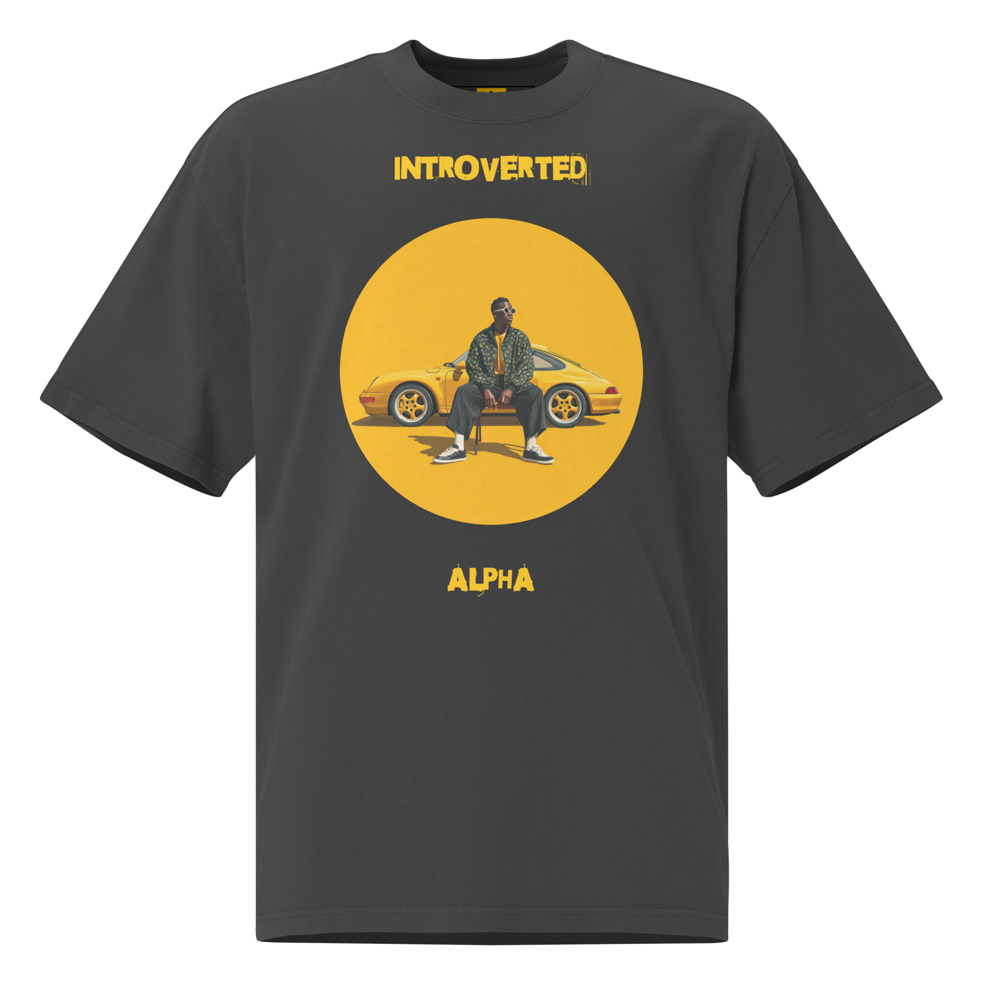 Xantho Philos™ Oversized Faded T-Shirt in Faded Black for men, vintage-wash streetwear with a relaxed oversized fit