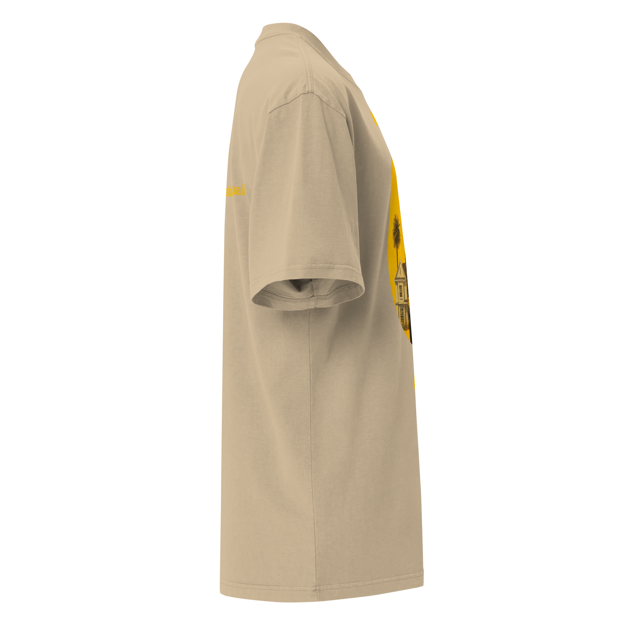Xantho Philos™ Oversized Faded T-Shirt in Faded Khaki for men, neutral oversized T-shirt with casual streetwear style