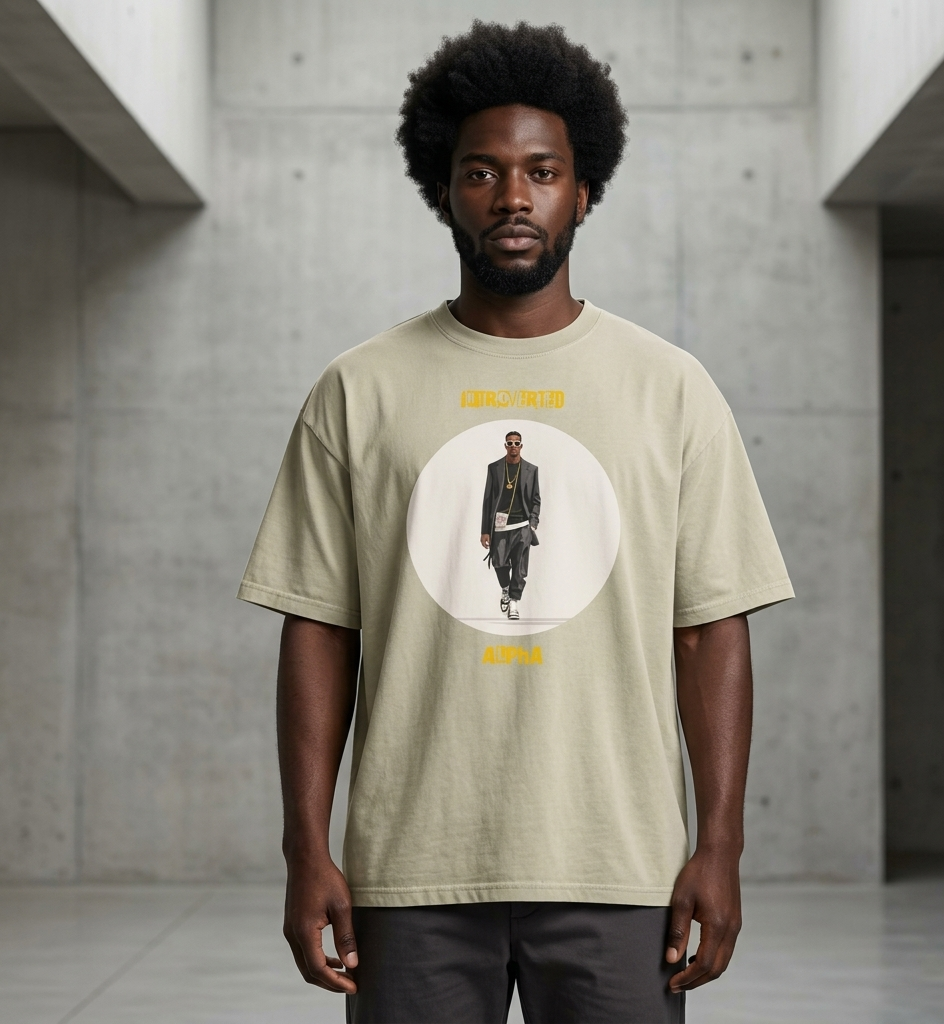 IntrovertedAlpha™ Oversized Faded T-Shirt in Faded Eucalyptus for men, washed green oversized T-shirt with premium casual style