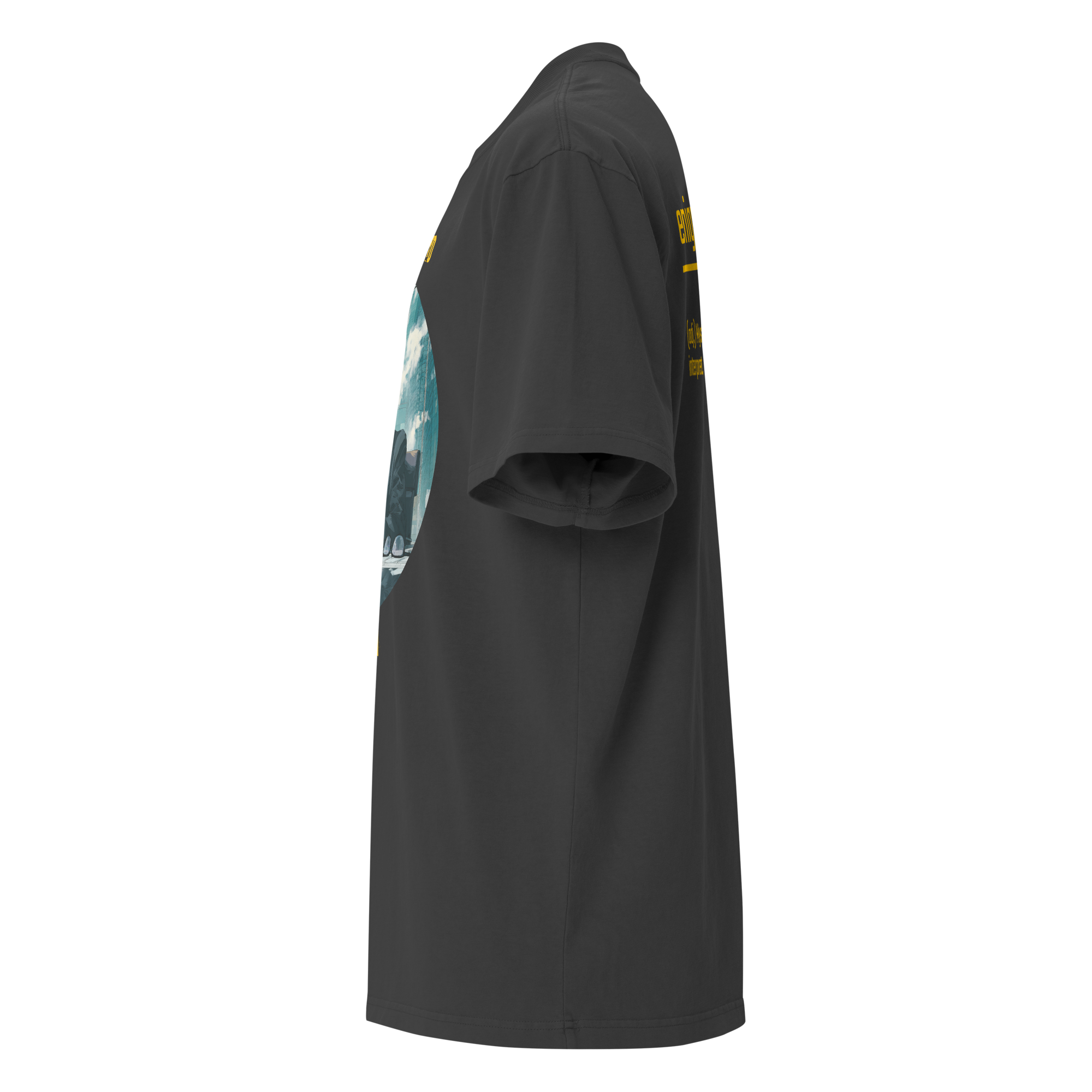 IntrovertedAlpha™ Oversized Faded T-Shirt in Faded Black for men, vintage-wash streetwear with a relaxed oversized fit