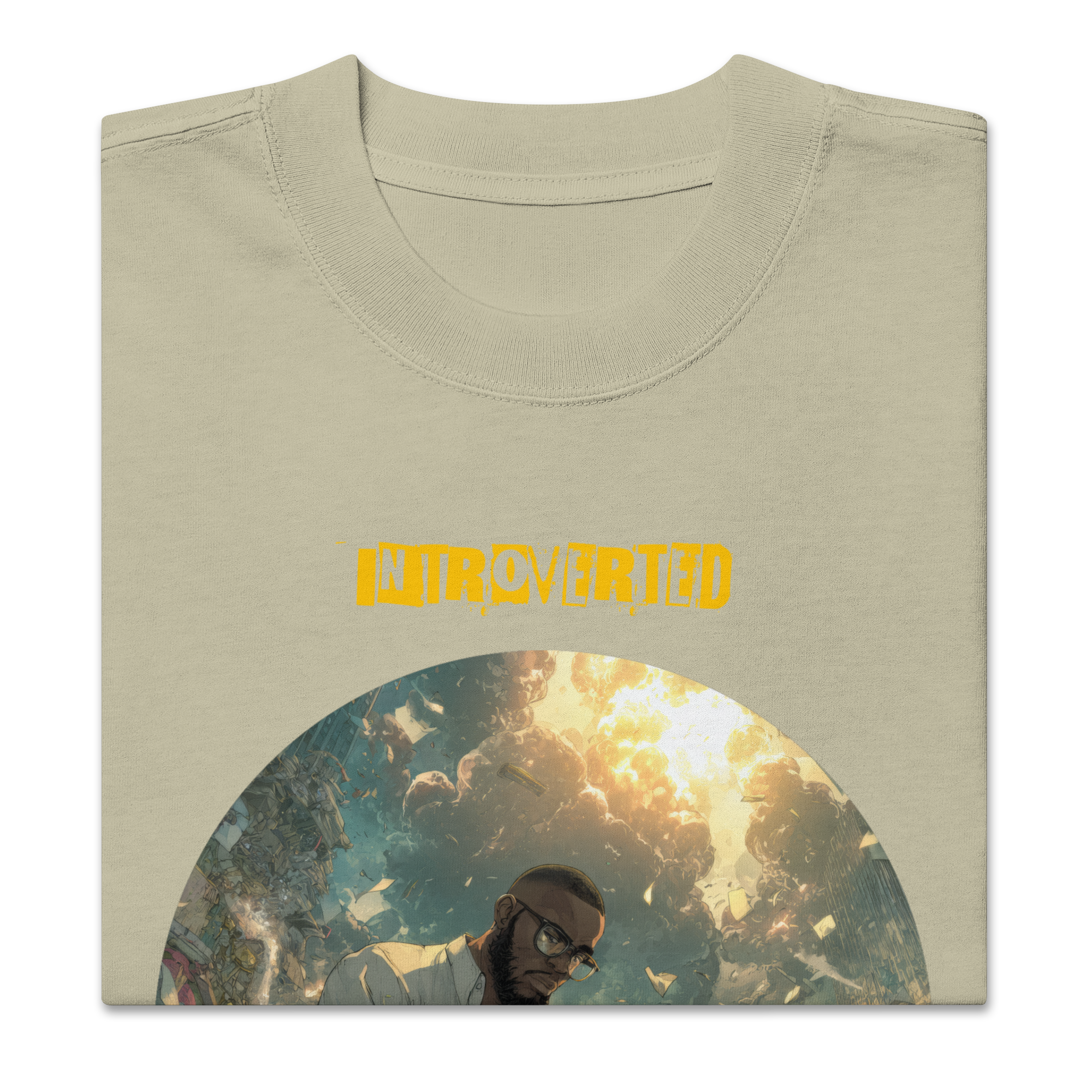 IntrovertedAlpha™ Oversized Faded T-Shirt in Faded Eucalyptus for men, washed green oversized T-shirt with premium casual style