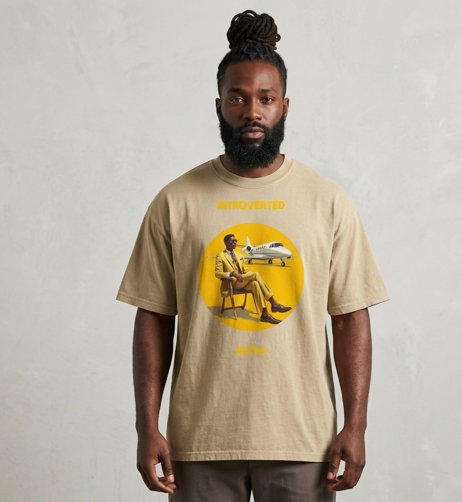 Xantho Philos™ Oversized Faded T-Shirt in Faded Khaki for men, neutral oversized T-shirt with casual streetwear style