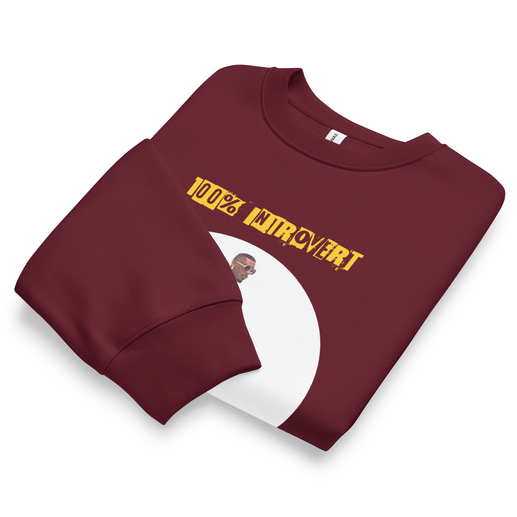 IntrovertedAlpha™ Oversized Sweatshirt in Maroon for men, rich-toned oversized sweatshirt with heavyweight comfort