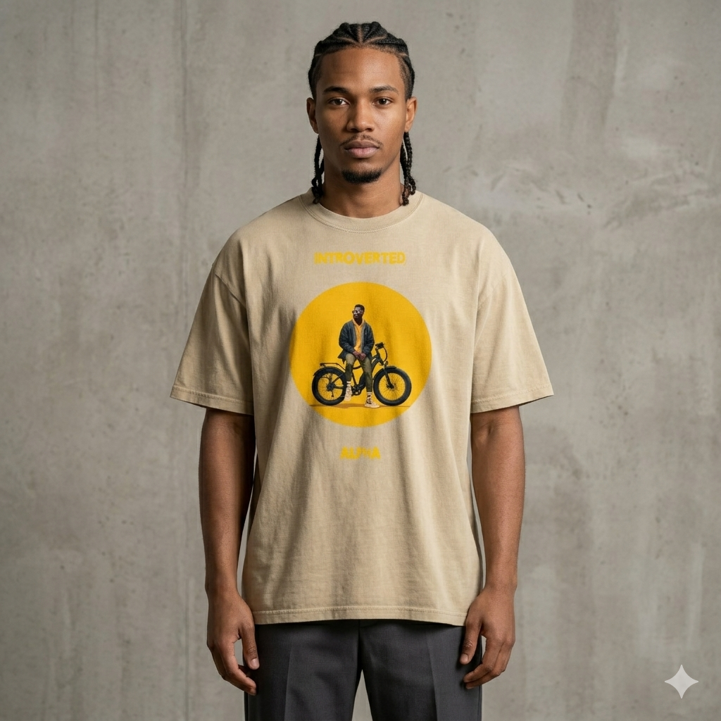 Xantho Philos™ Oversized Faded T-Shirt in Faded Khaki for men, neutral oversized T-shirt with casual streetwear style