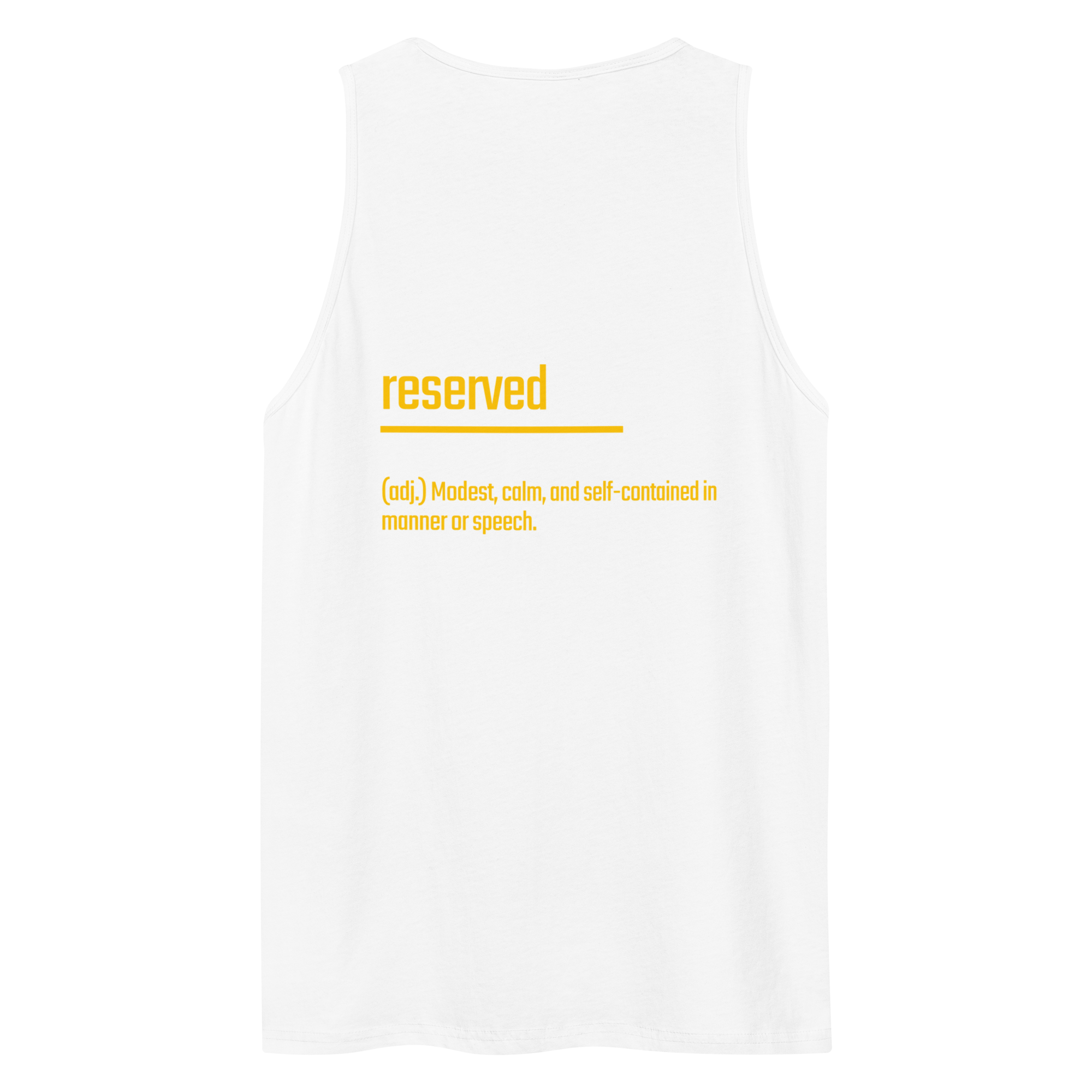 IntrovertedAlpha™ Tank Top in White for men, crisp minimalist tank top with a breathable everyday fit