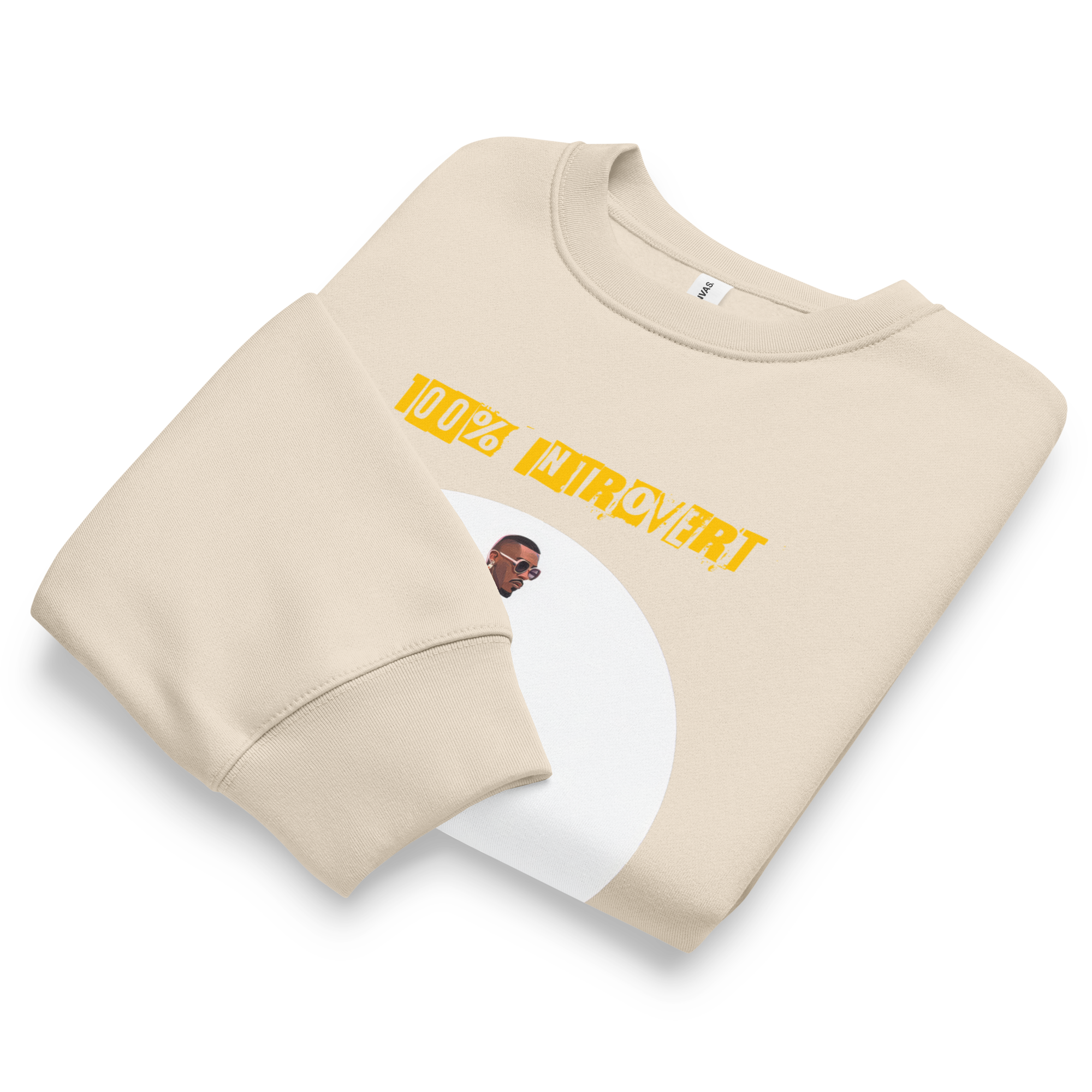 IntrovertedAlpha™ Oversized Sweatshirt in Dust for men, soft neutral sweatshirt with a relaxed oversized fit