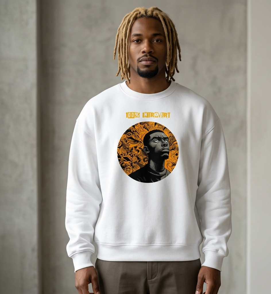 Xantho Philos™ Oversized Sweatshirt in White for men, clean minimalist sweatshirt with a premium heavyweight finish