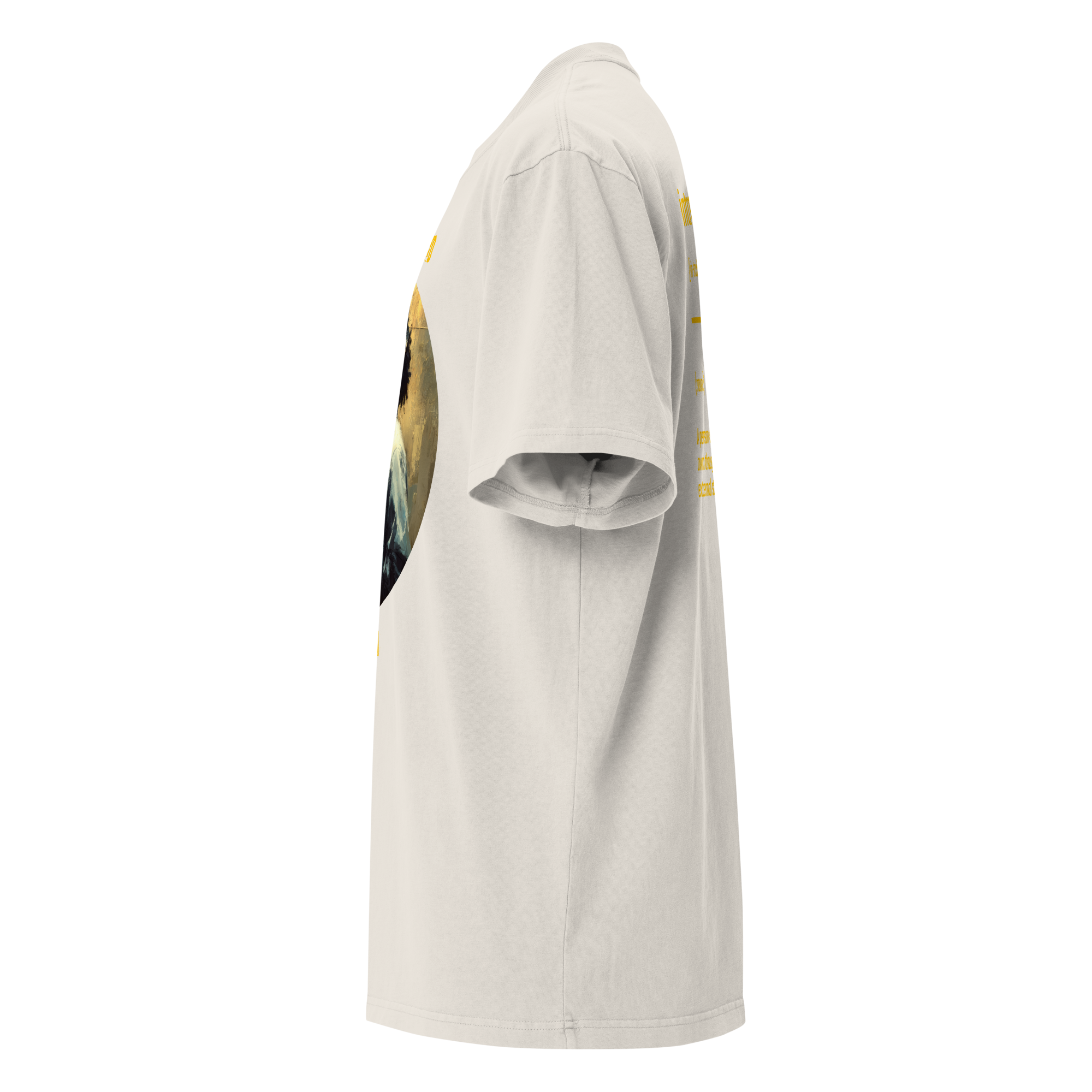 IntrovertedAlpha™ Oversized Faded T-Shirt in Faded Bone for men, soft neutral oversized T-shirt with a minimalist streetwear feel