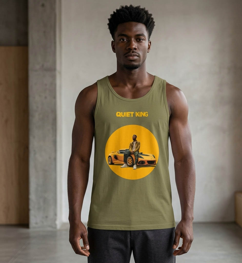 Xantho Philos™ Tank Top in Military Green for men, athletic streetwear tank with a grounded utilitarian tone