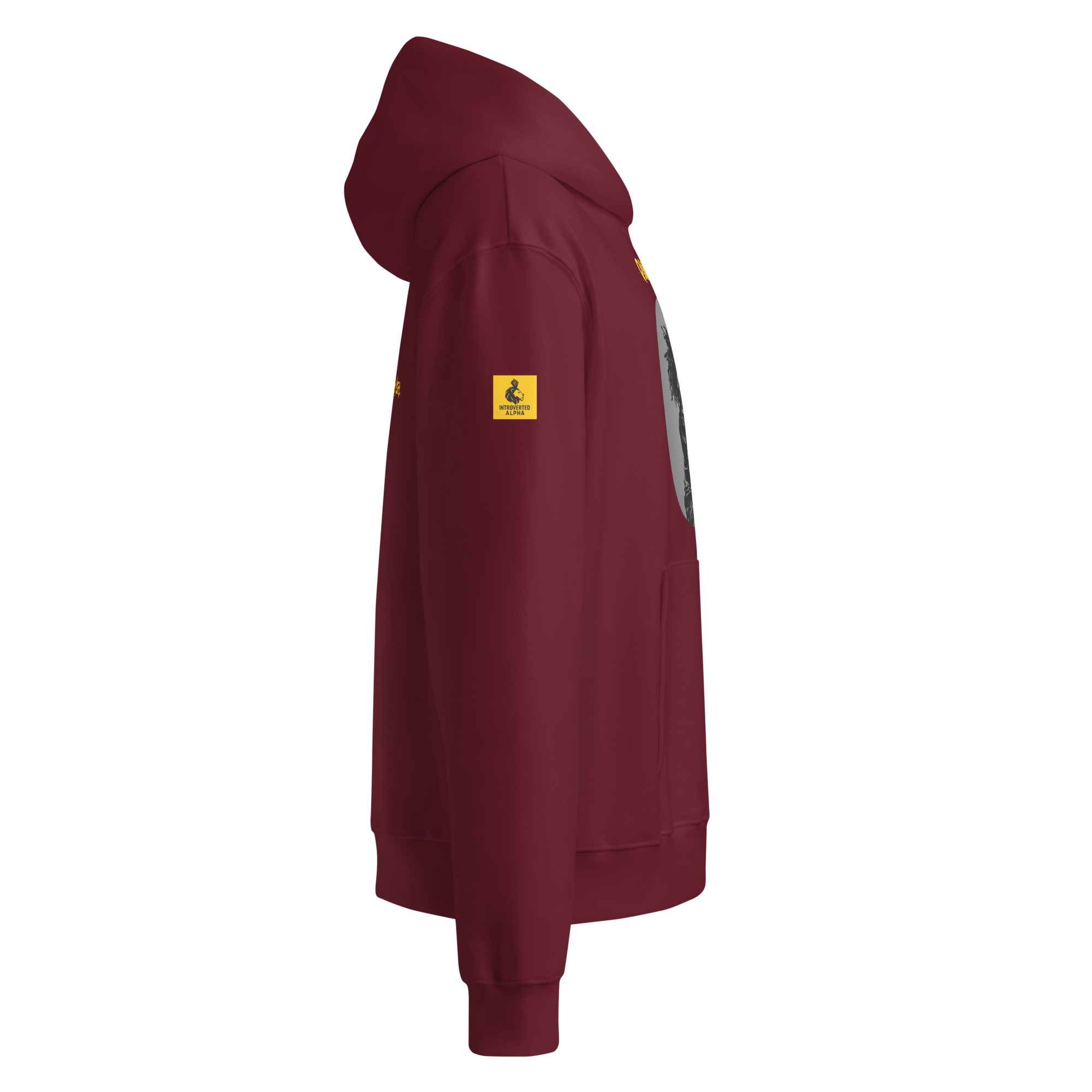 Xantho Philos™ Oversized Hoodie in Maroon for men, premium oversized hoodie with heavyweight comfort