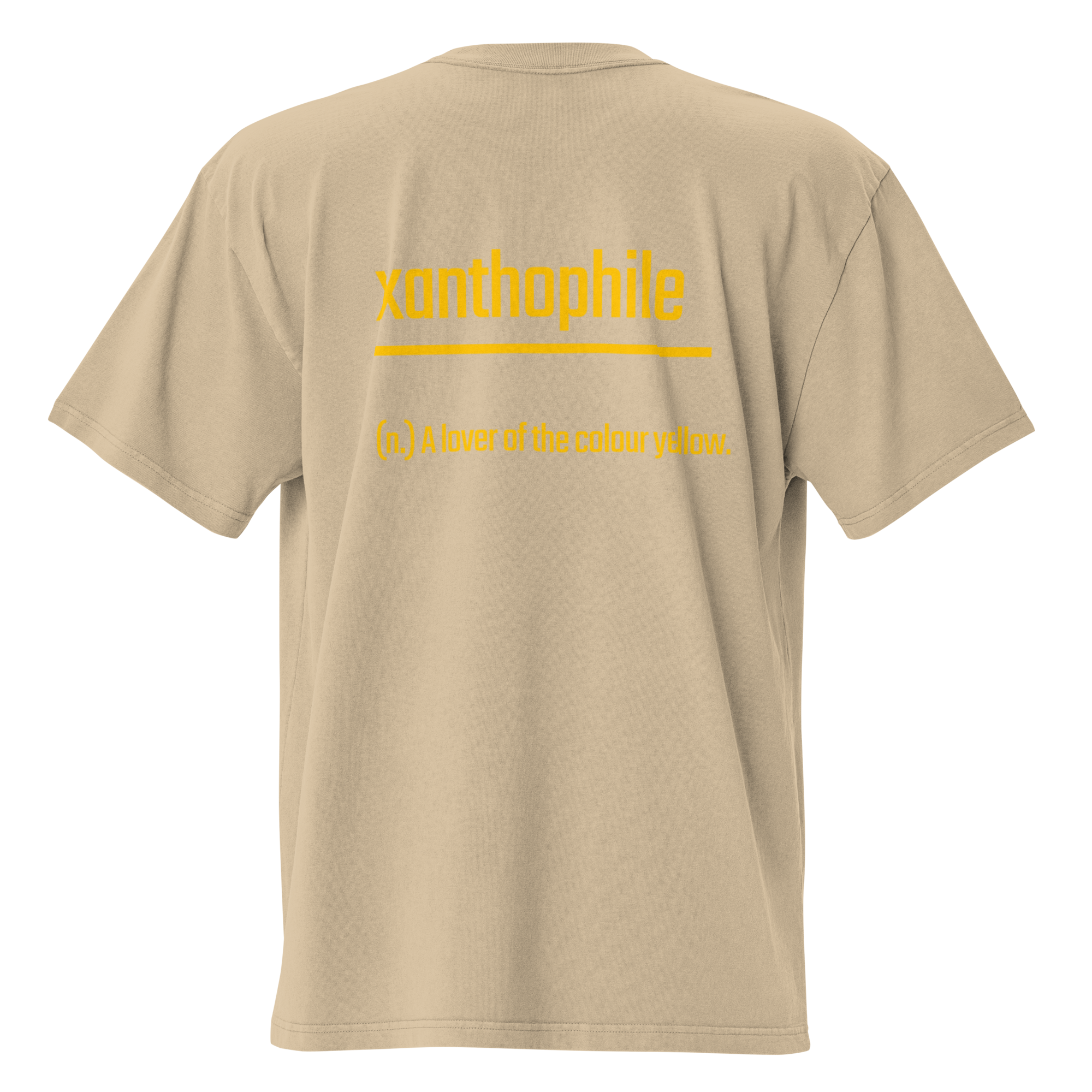 Xantho Philos™ Oversized Faded T-Shirt in Faded Khaki for men, neutral oversized T-shirt with casual streetwear style
