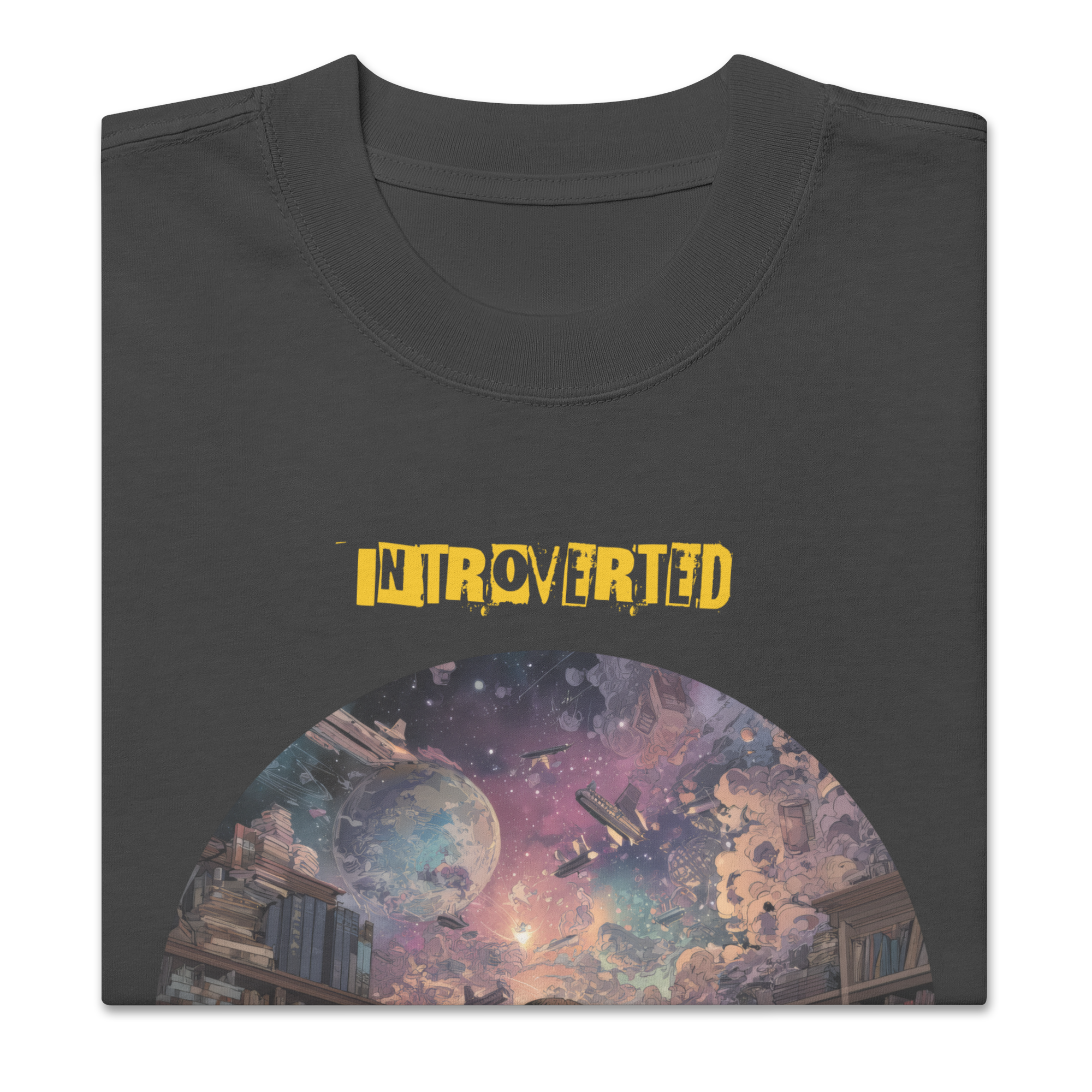 IntrovertedAlpha™ Oversized Faded T-Shirt in Faded Black for men, vintage-wash streetwear with a relaxed oversized fit