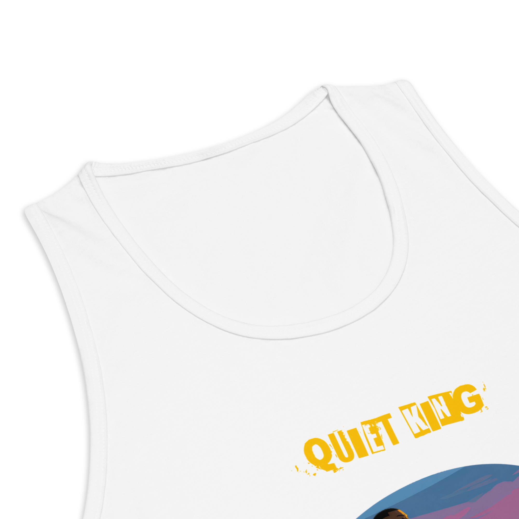 IntrovertedAlpha™ Tank Top in White for men, crisp minimalist tank top with a breathable everyday fit