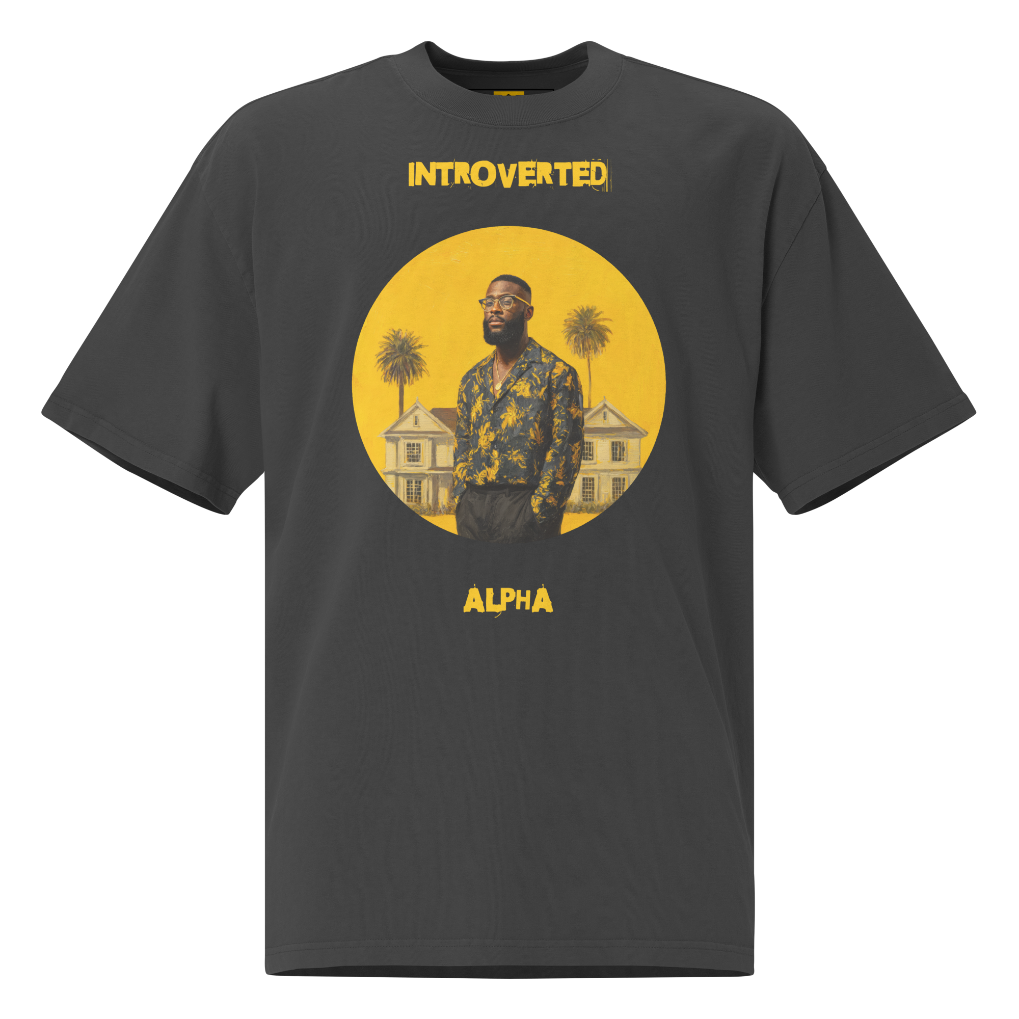 Xantho Philos™ Oversized Faded T-Shirt in Faded Black for men, vintage-wash streetwear with a relaxed oversized fit