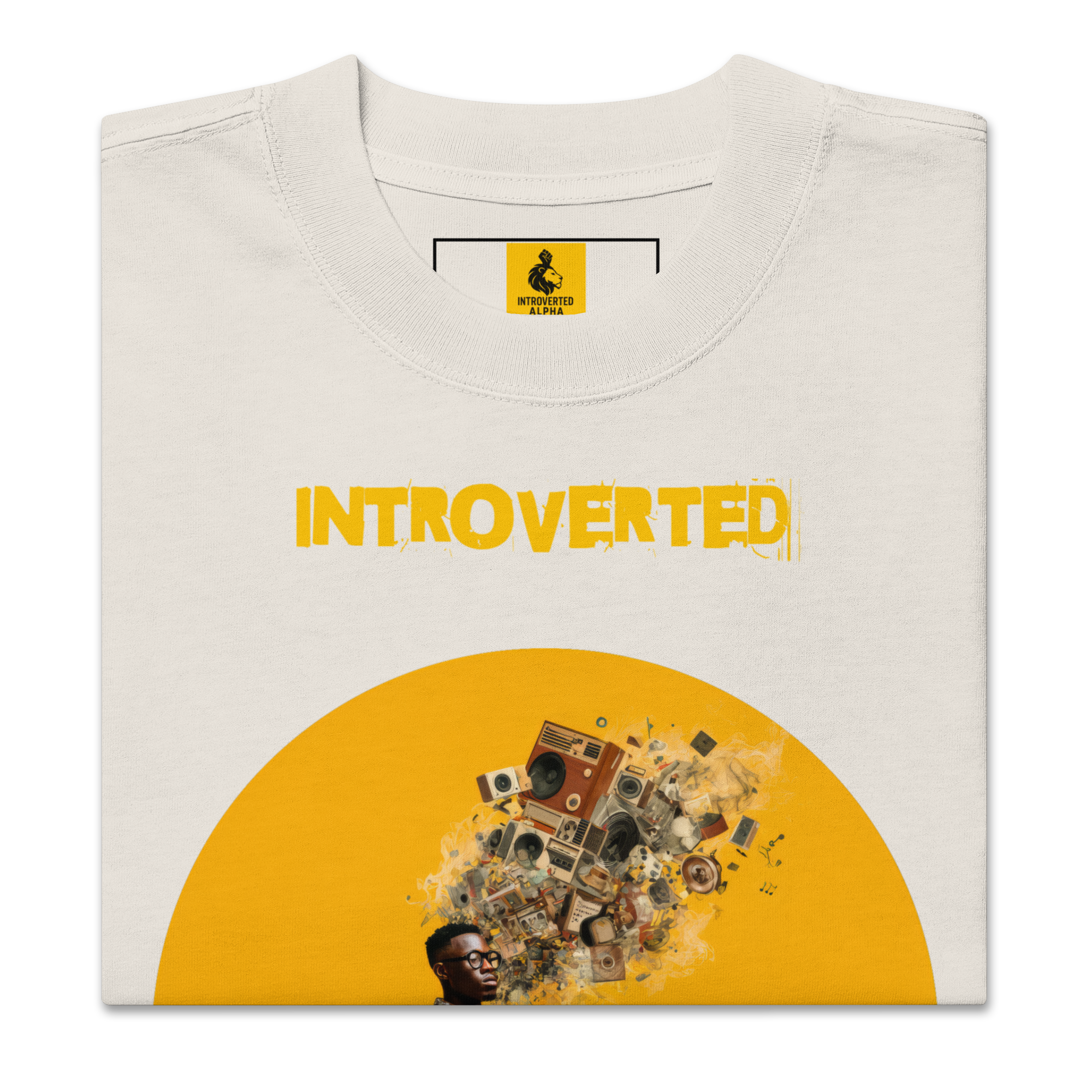 Xantho Philos™ Oversized Faded T-Shirt in Faded Bone for men, soft neutral oversized T-shirt with a minimalist streetwear feel