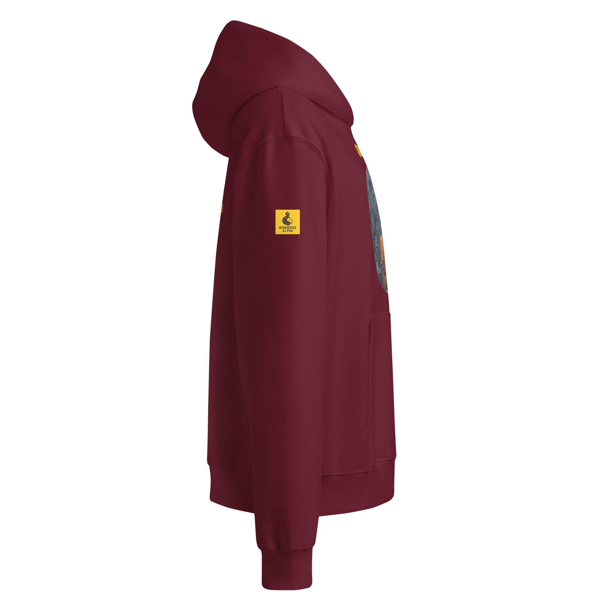Xantho Philos™ Oversized Hoodie in Maroon for men, premium oversized hoodie with heavyweight comfort