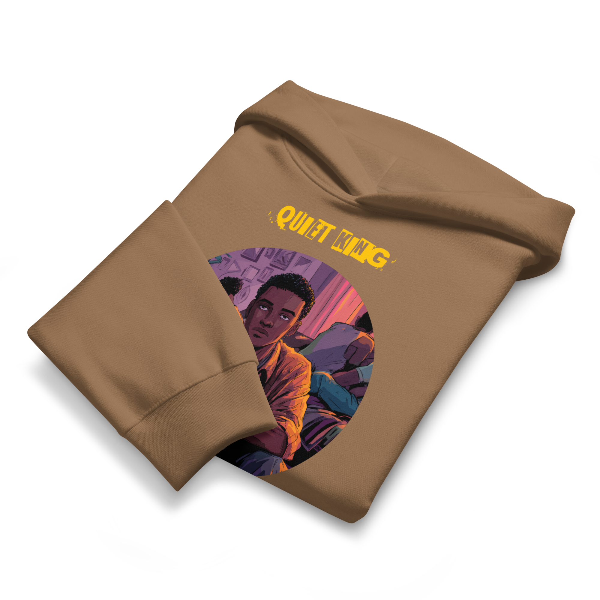 IntrovertedAlpha™ Oversized Hoodie in Vintage Brown for men, premium oversized streetwear with a warm neutral tone
